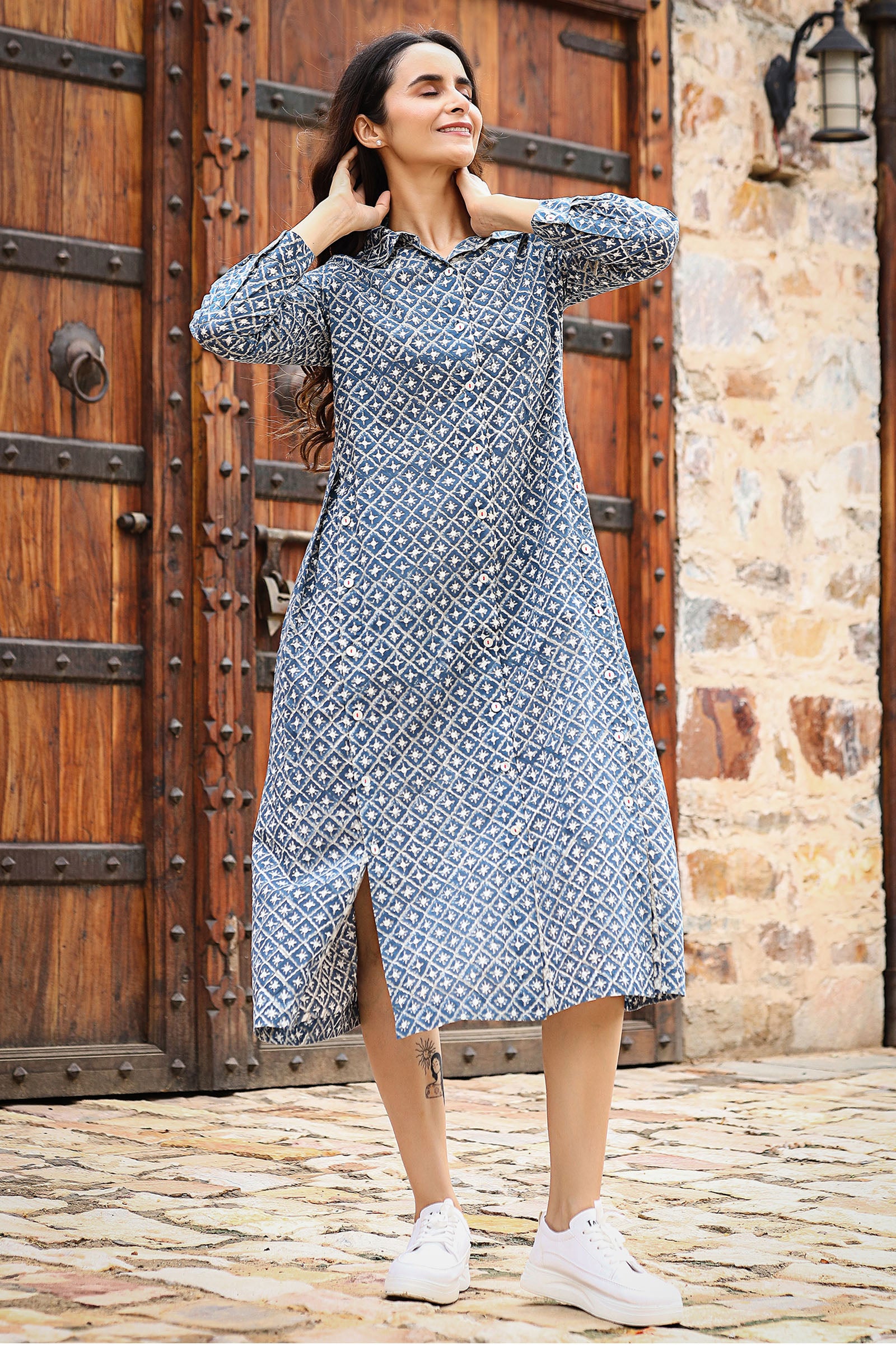 Blue Vibes Jaal Tunic - Dhãran