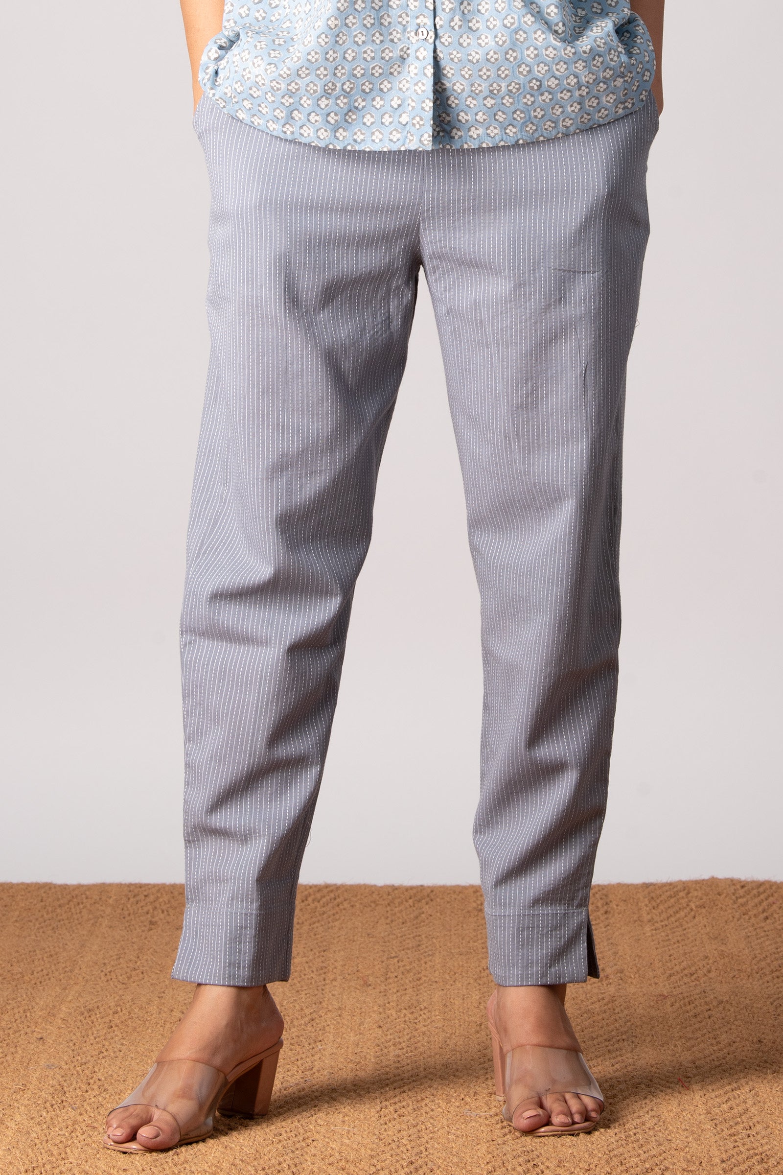 Kantha Grey Narrow Pants