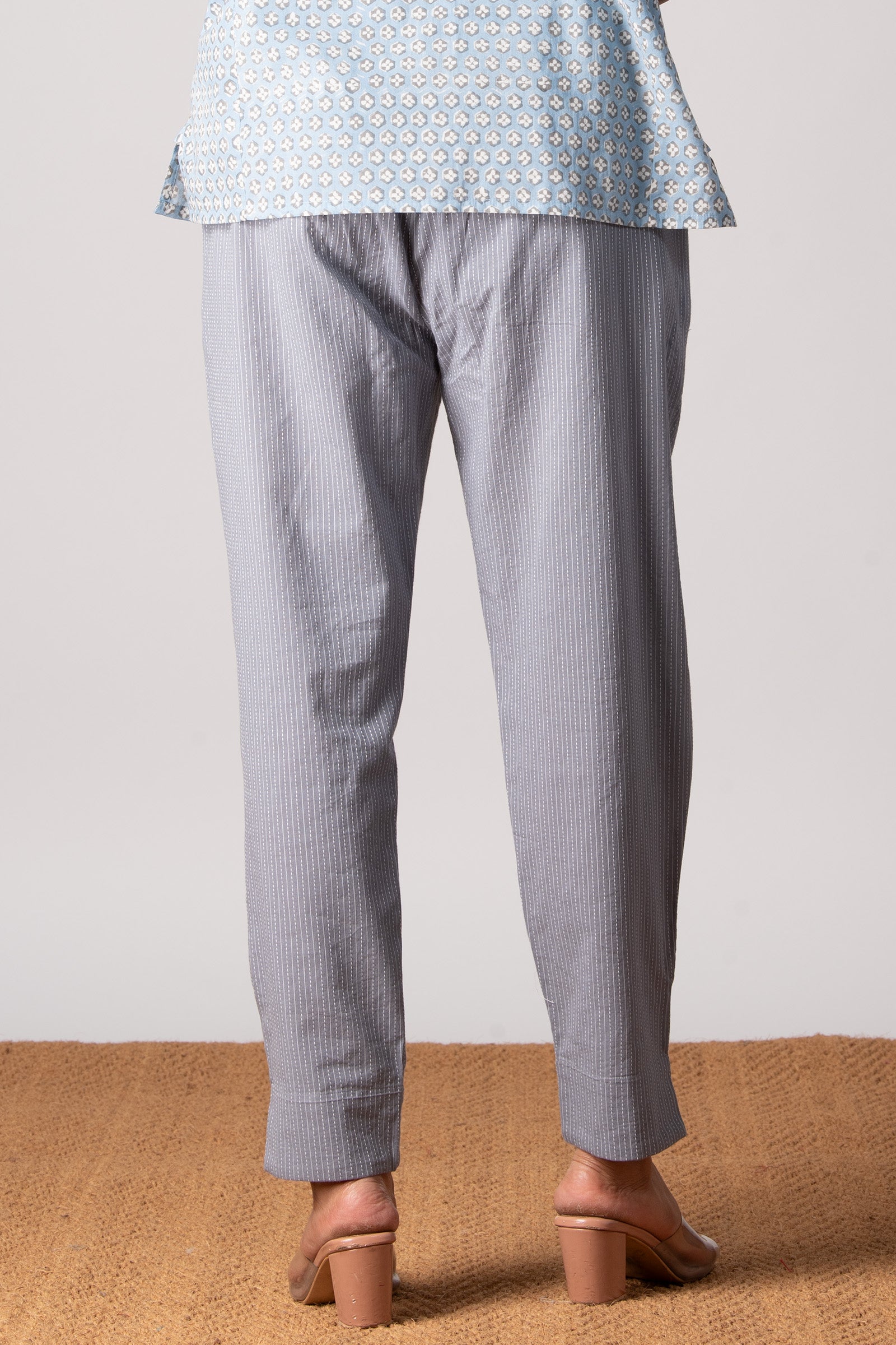 Kantha Grey Narrow Pants - Dhãran