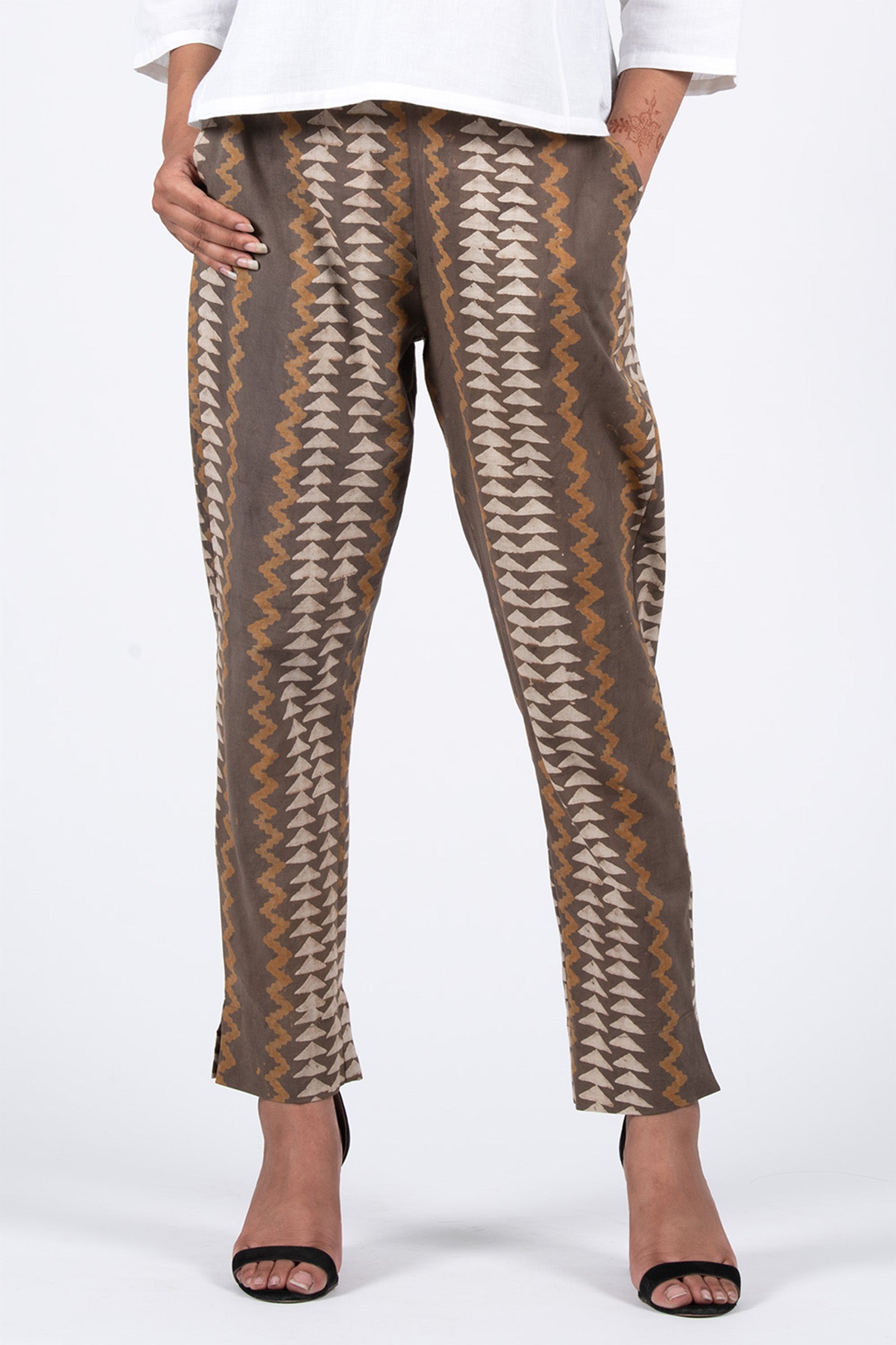 Zig- Zag Mustard Pants