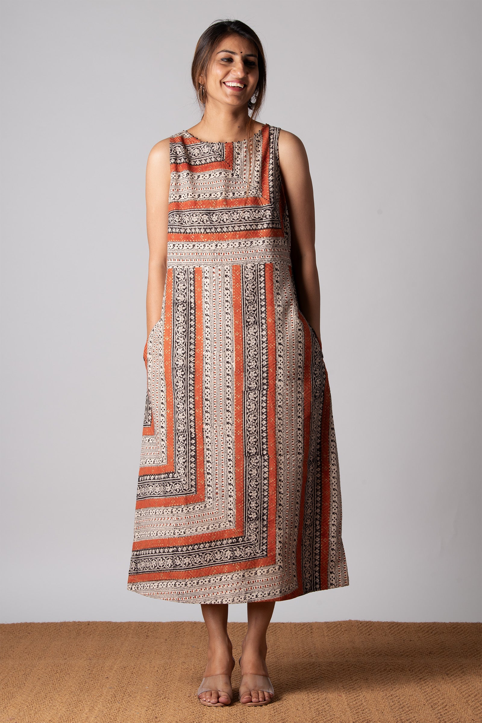 Bagru Border Dress - Dhãran