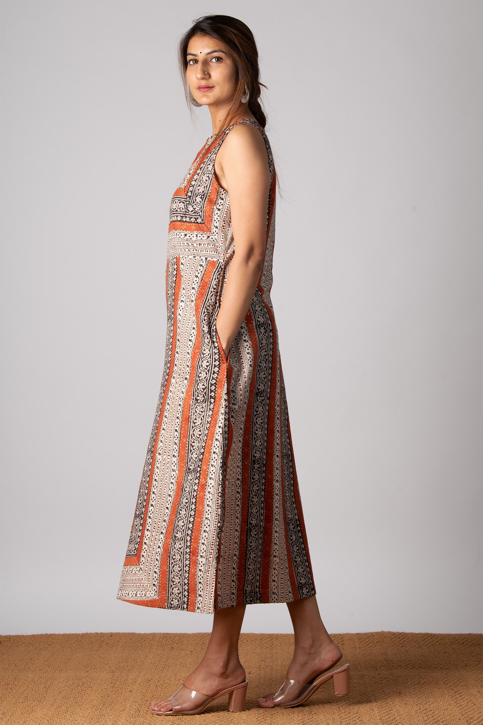 Bagru Border Dress - Dhãran