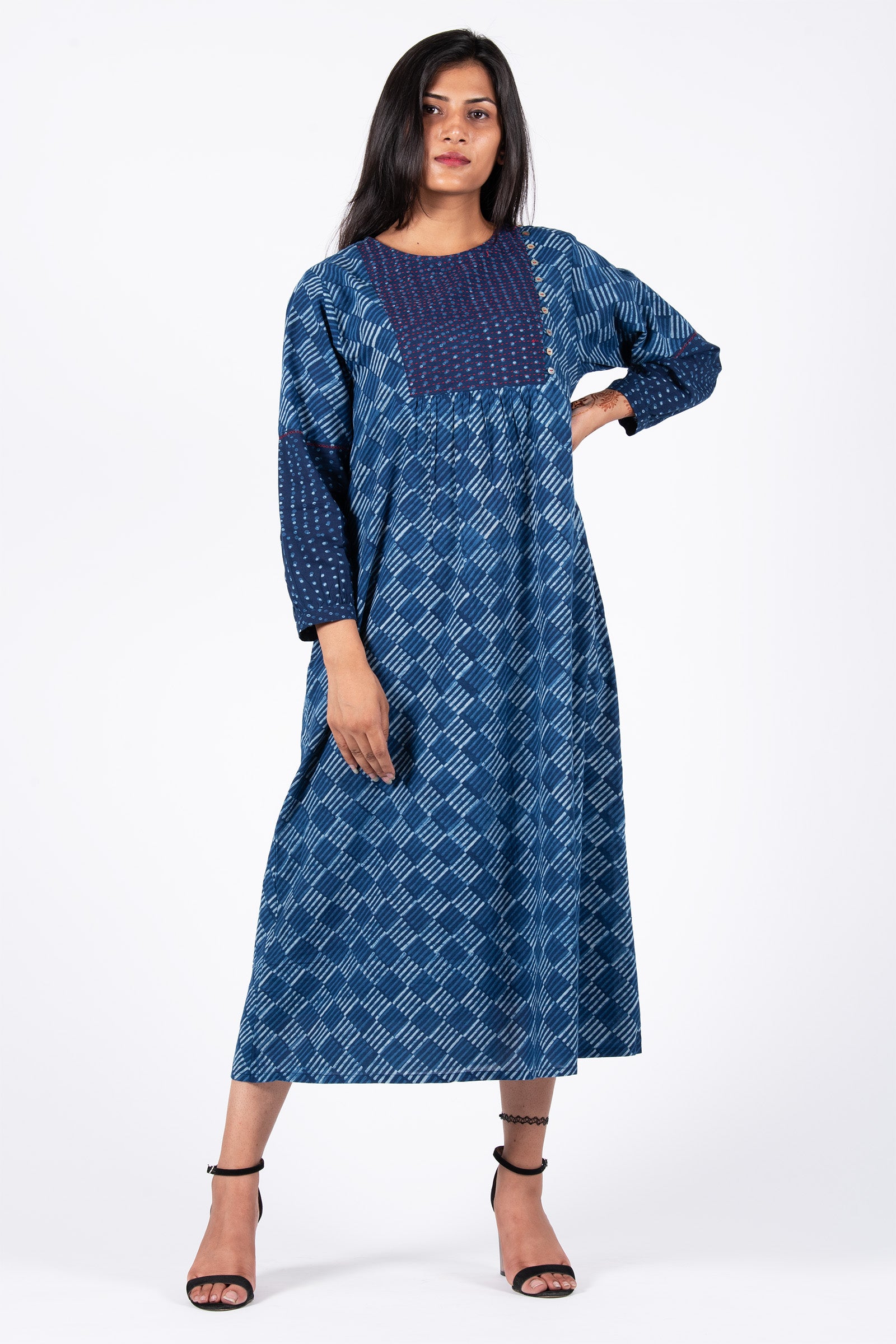 Kantha Yoke Indigo Tunic