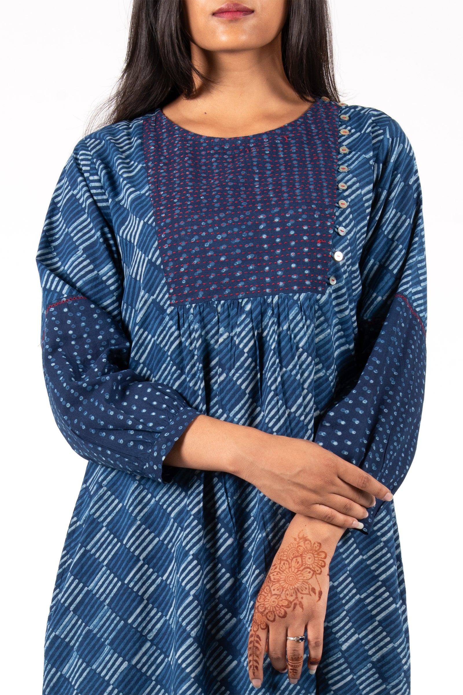 Kantha Yoke Indigo Tunic