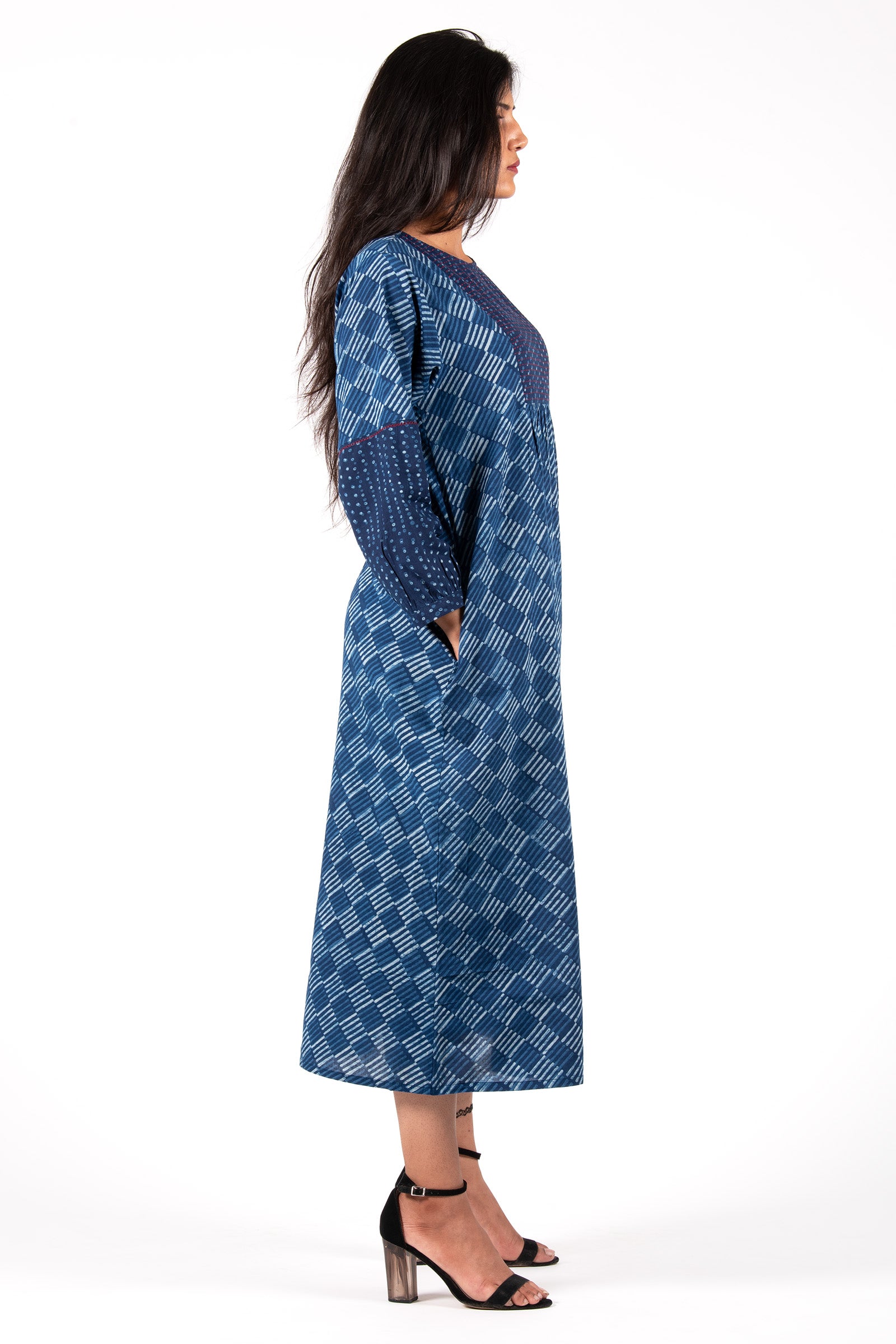 Kantha Yoke Indigo Tunic - Dhãran