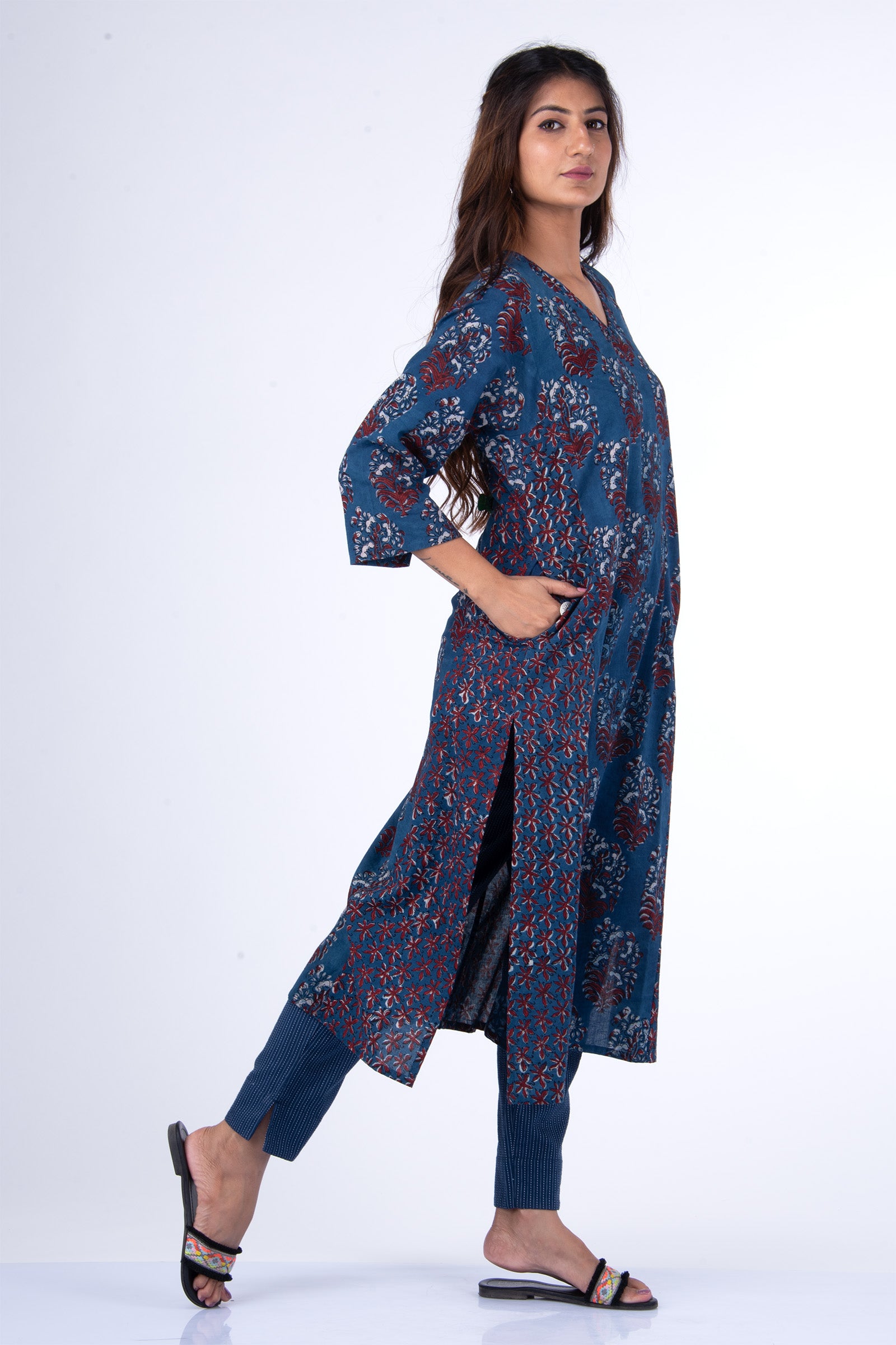 Kali Blue Kurta - Dhãran