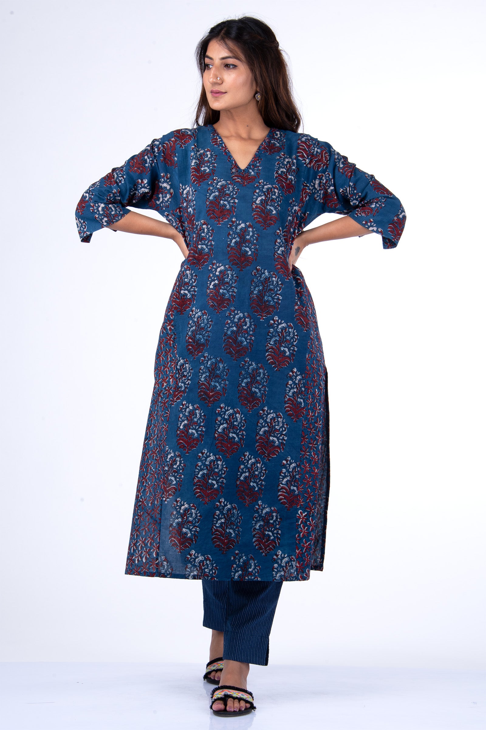 Kali Blue Kurta - Dhãran