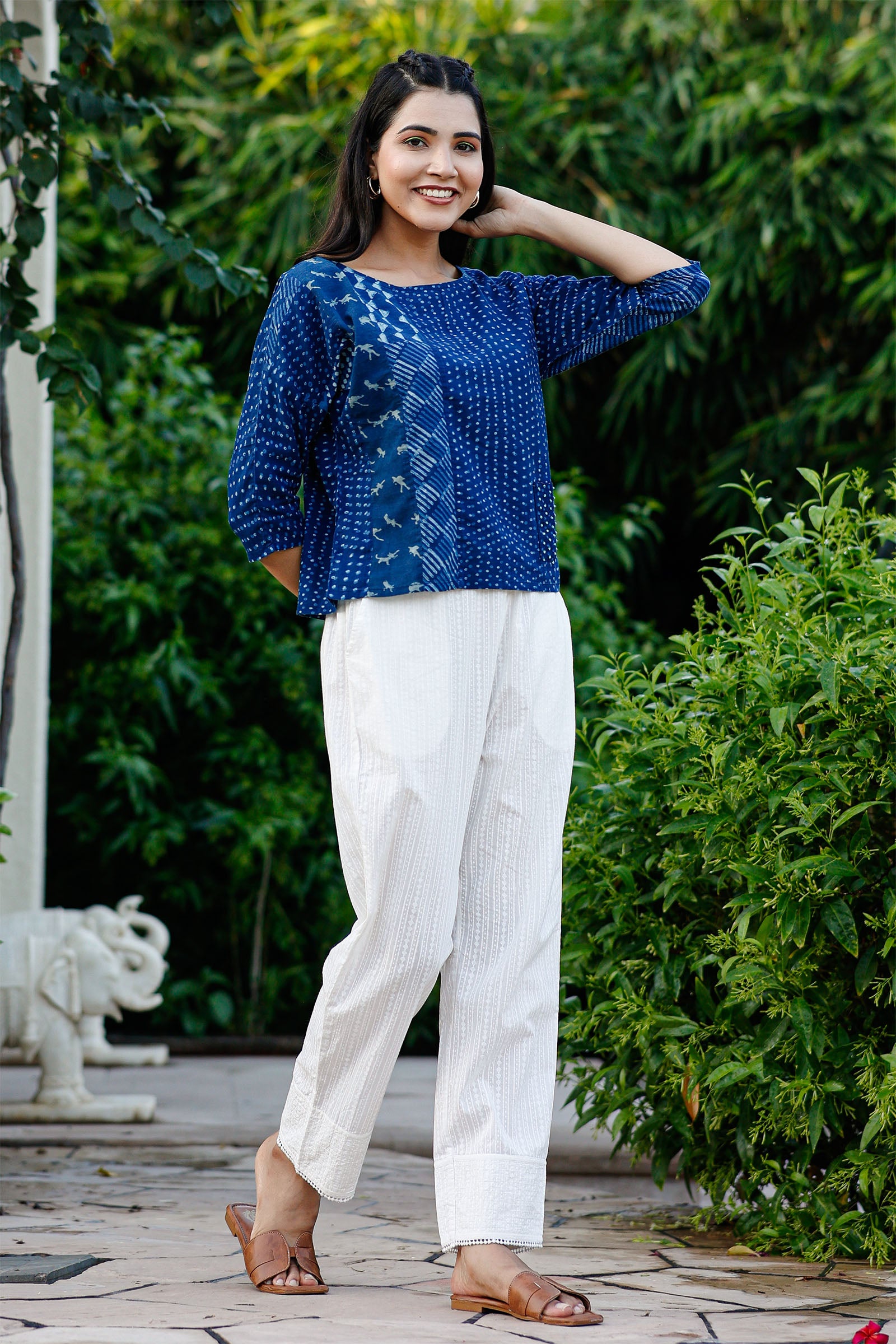 Neel Patch Work Top - Dhãran