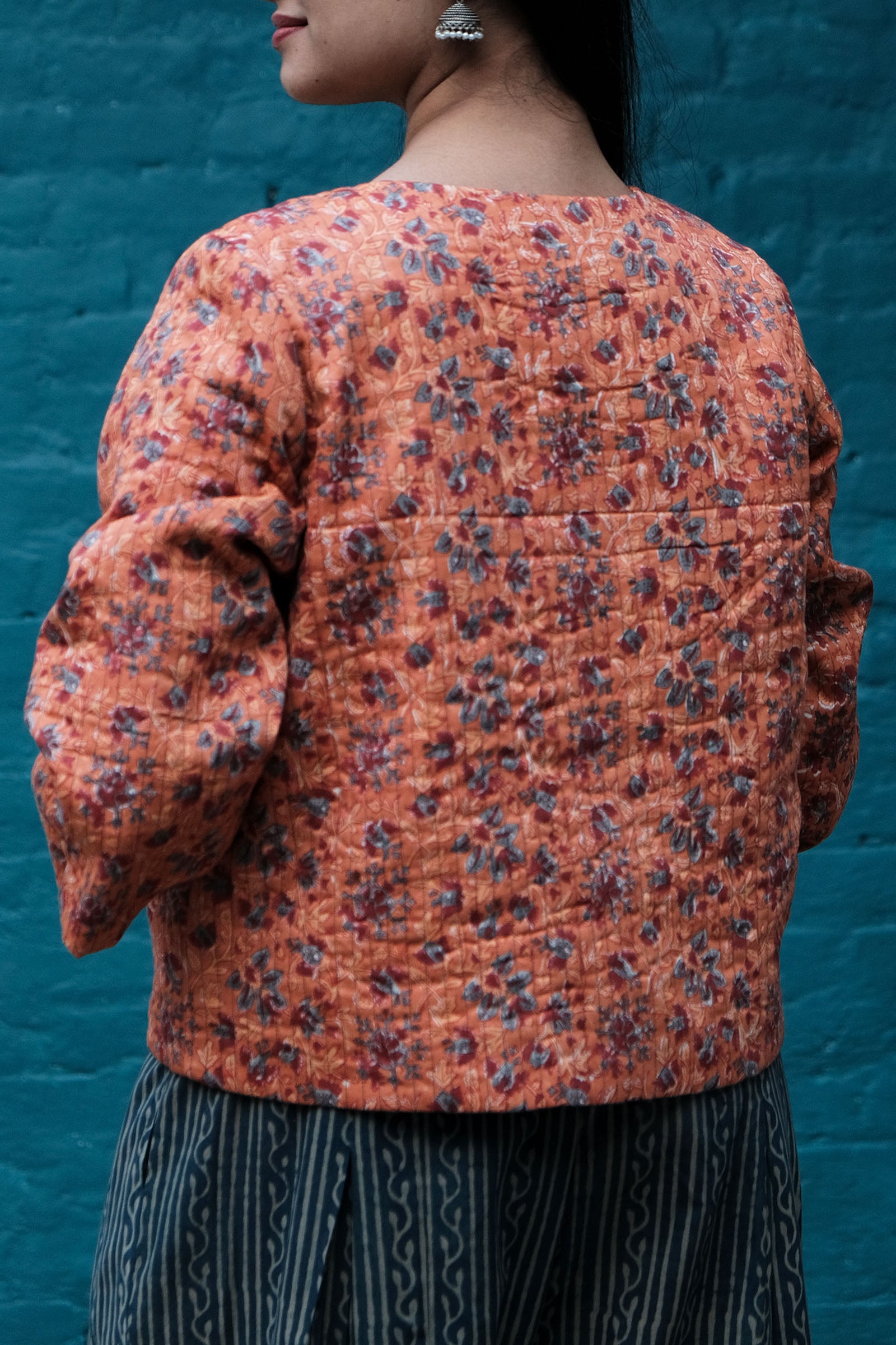 Round Neck Orange Jacket