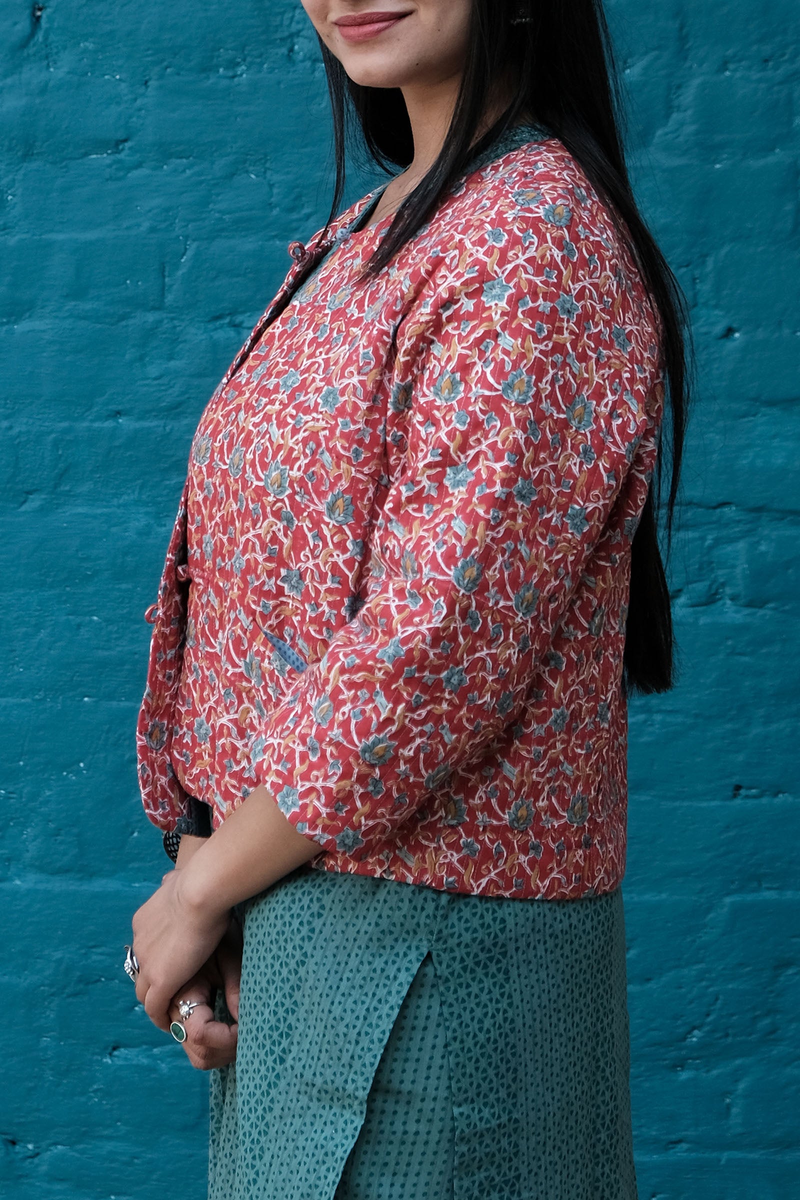 Round Neck Red Jacket