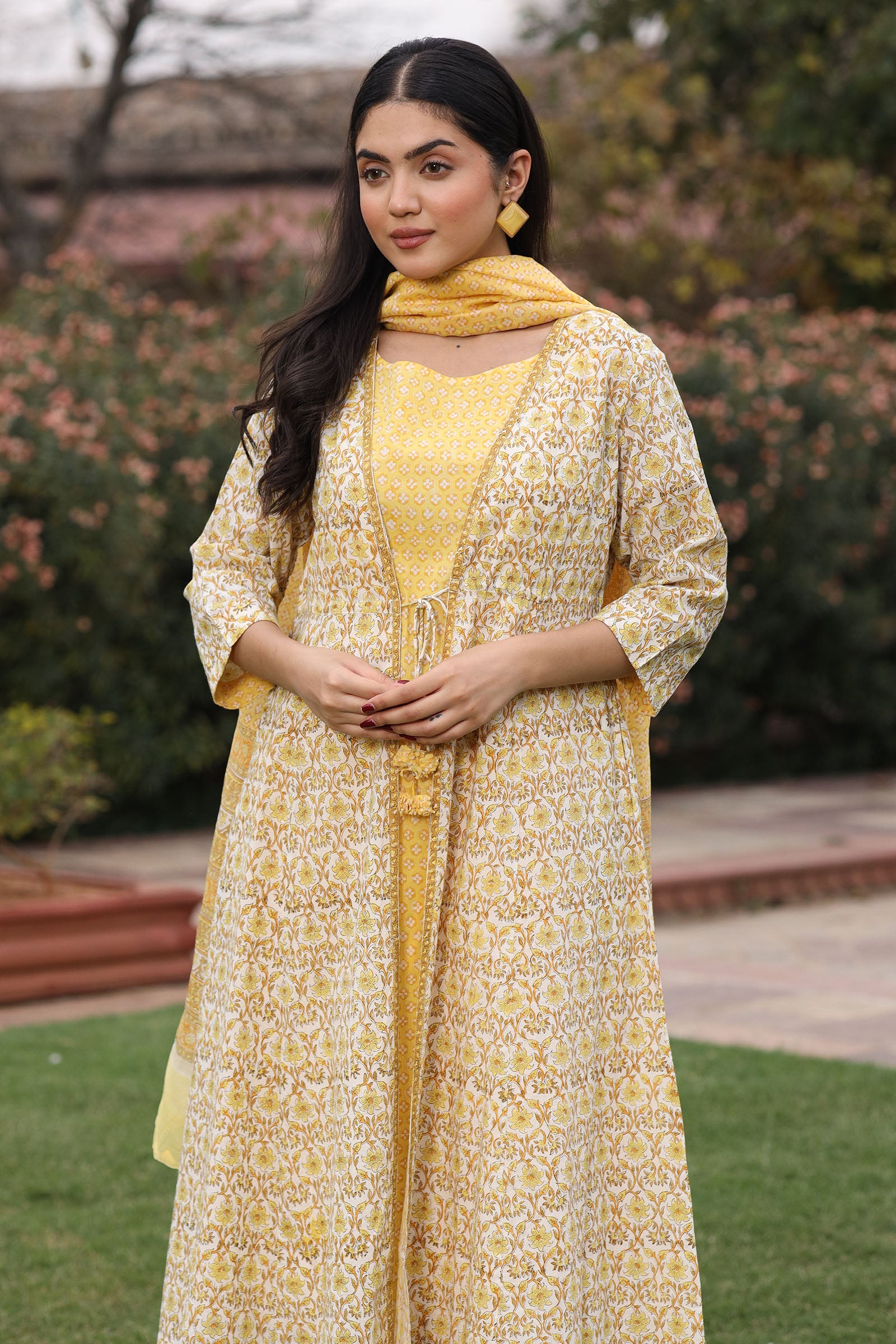 Tarana Yellow Kurta and Pant Set - Dhãran