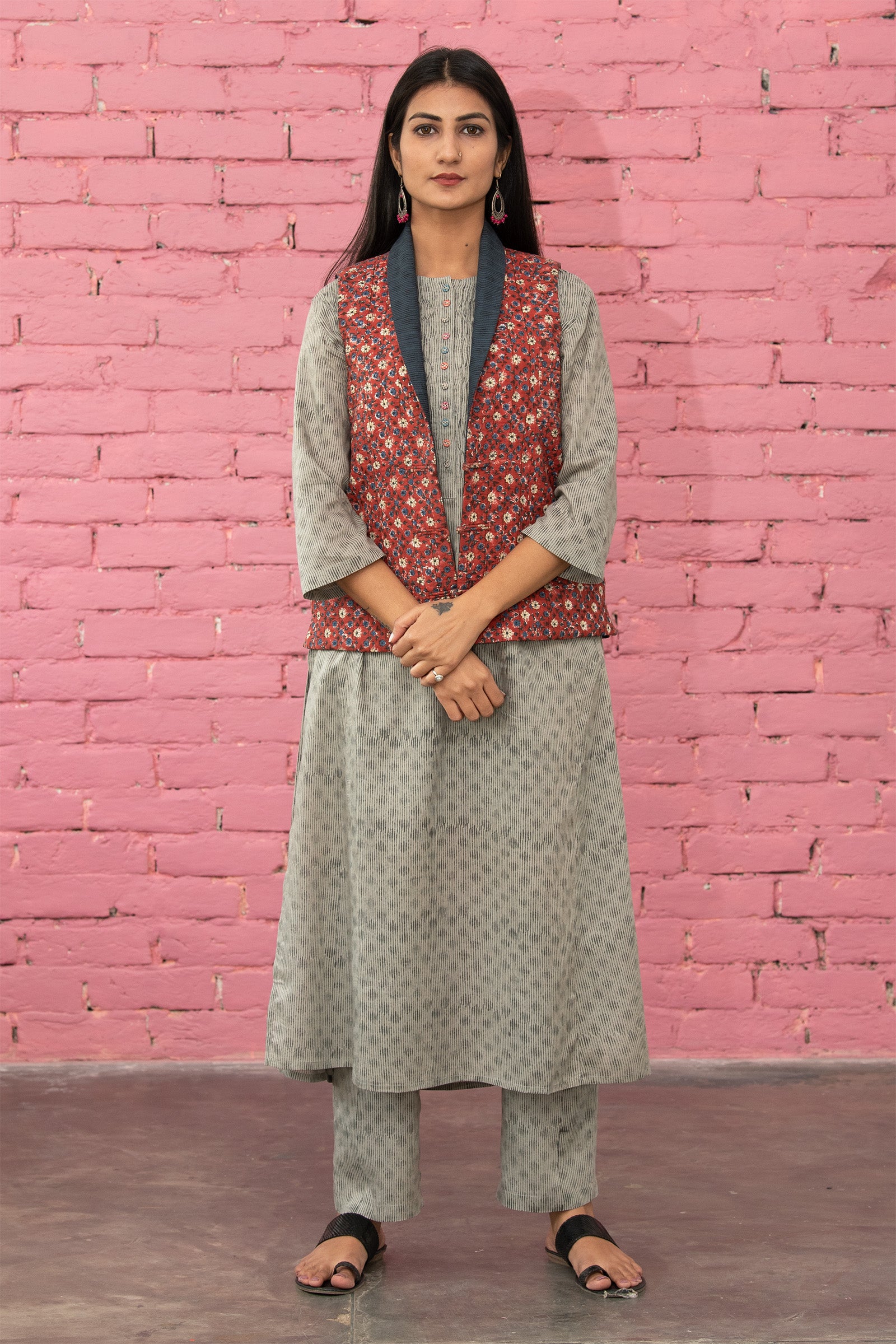 SL Side Yoke Quilted Maroon Jacket