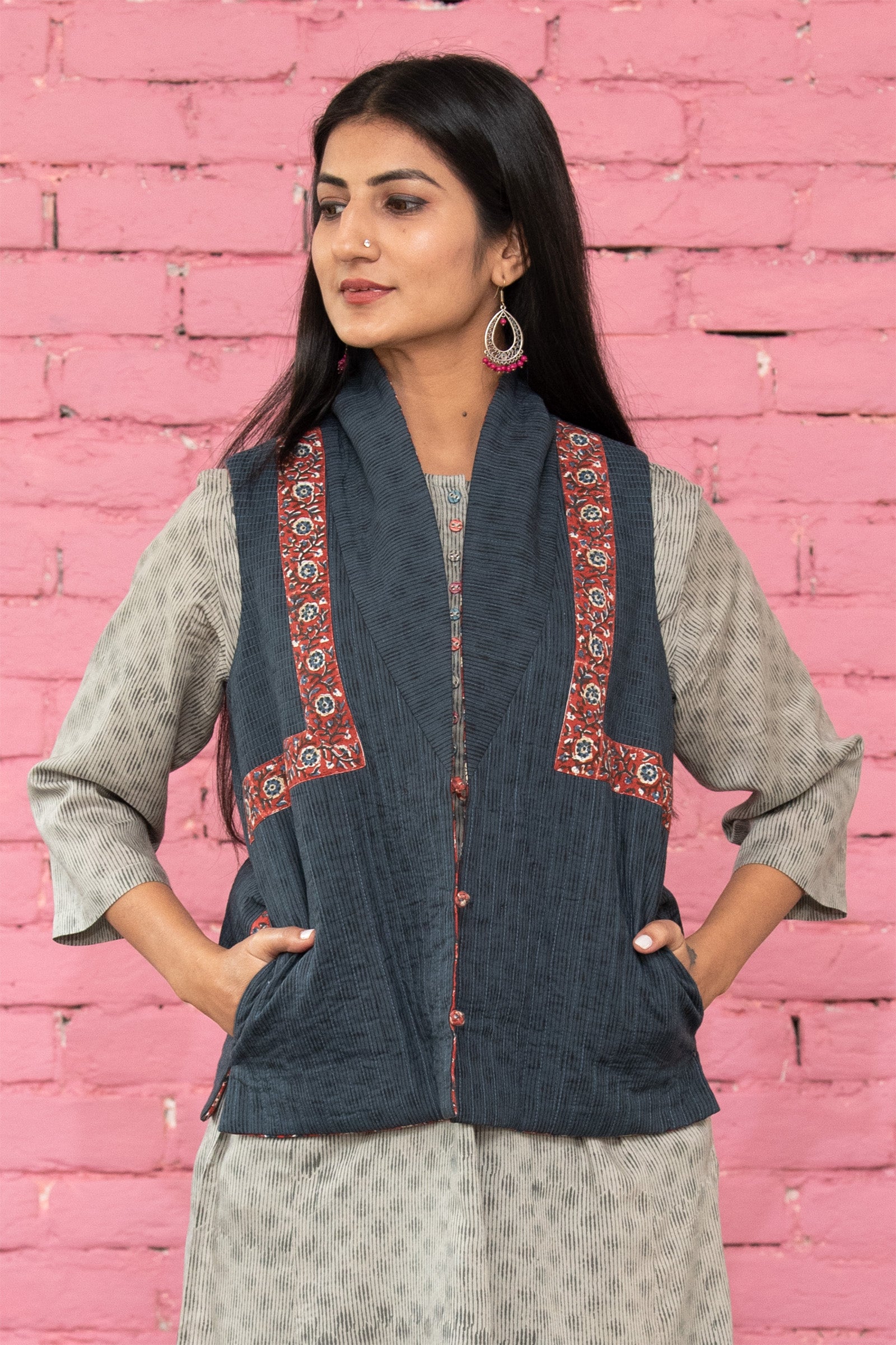 SL Side Yoke Quilted Maroon Jacket