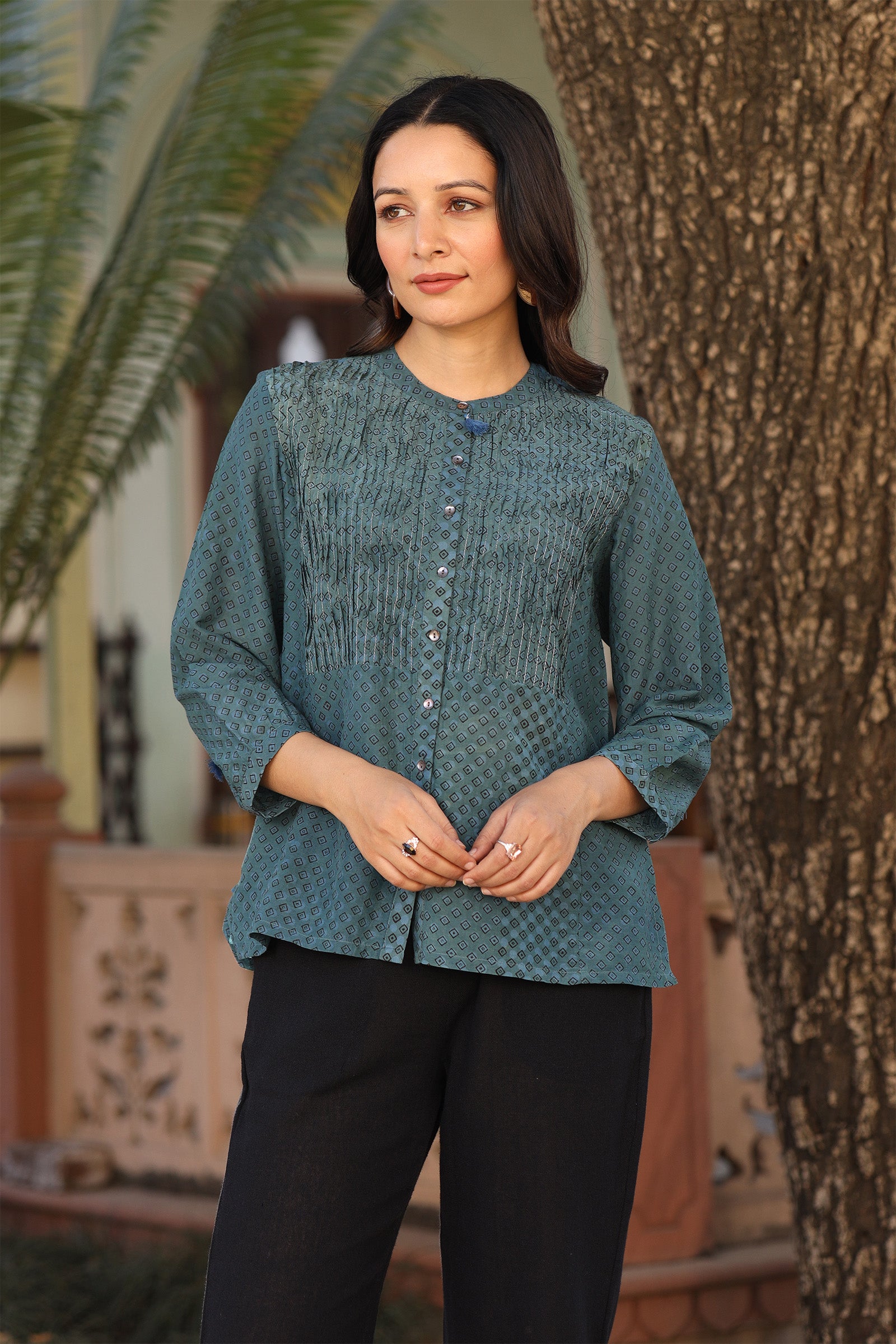 Eva Turquoise Top - Dhãran