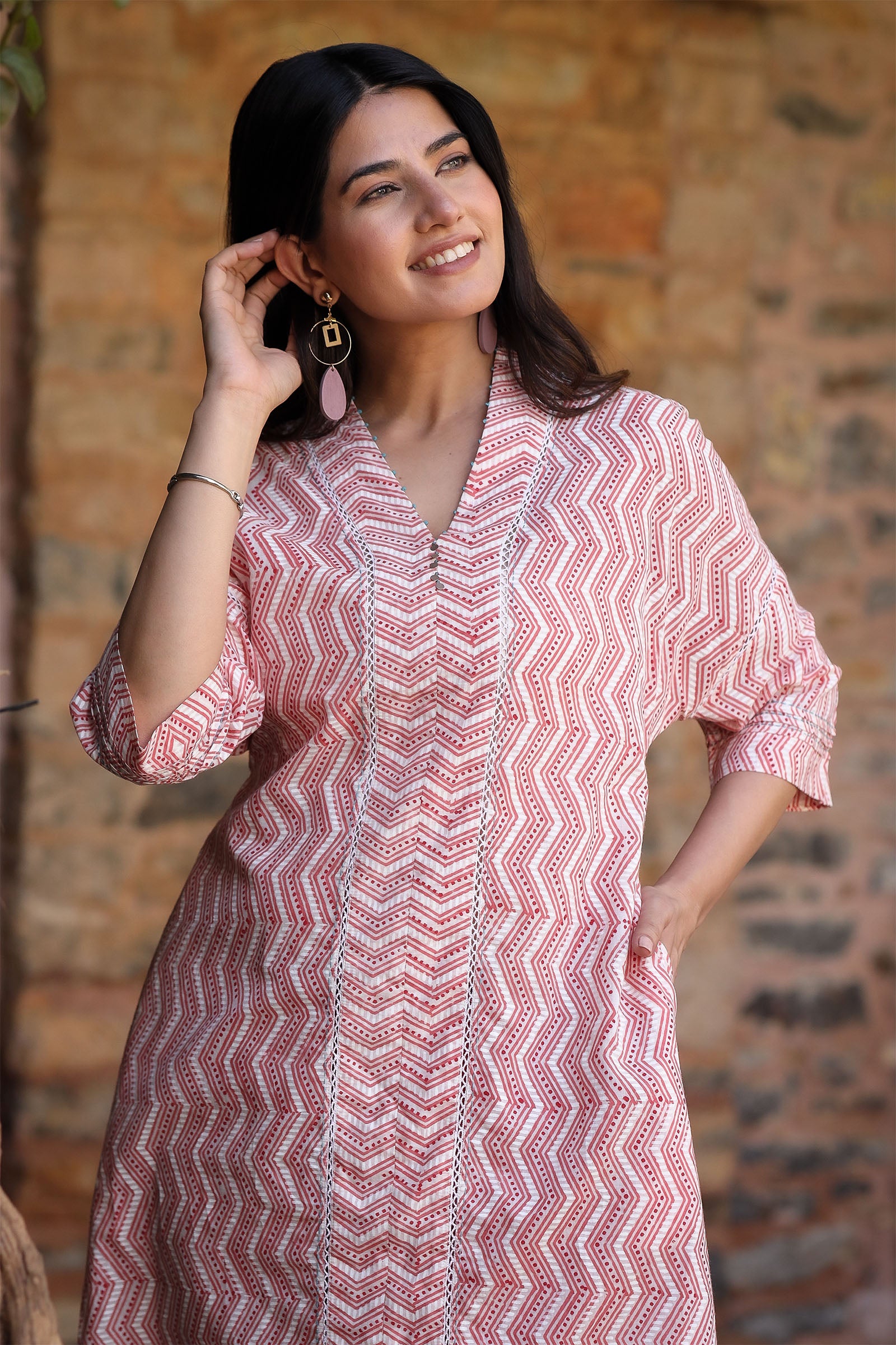 Kaafsa Coral Kurta - Dhãran