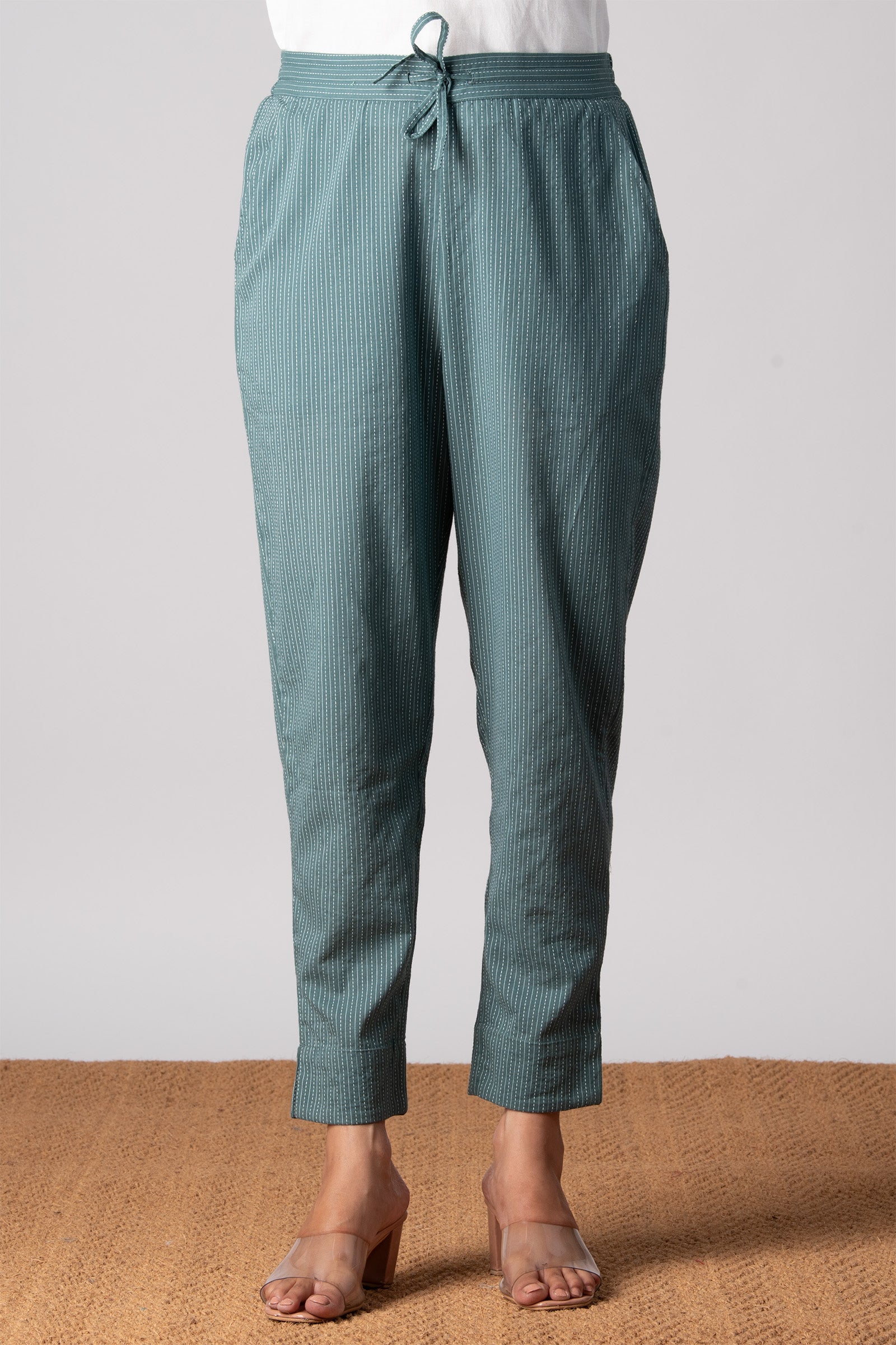 Kantha Green Narrow Pants