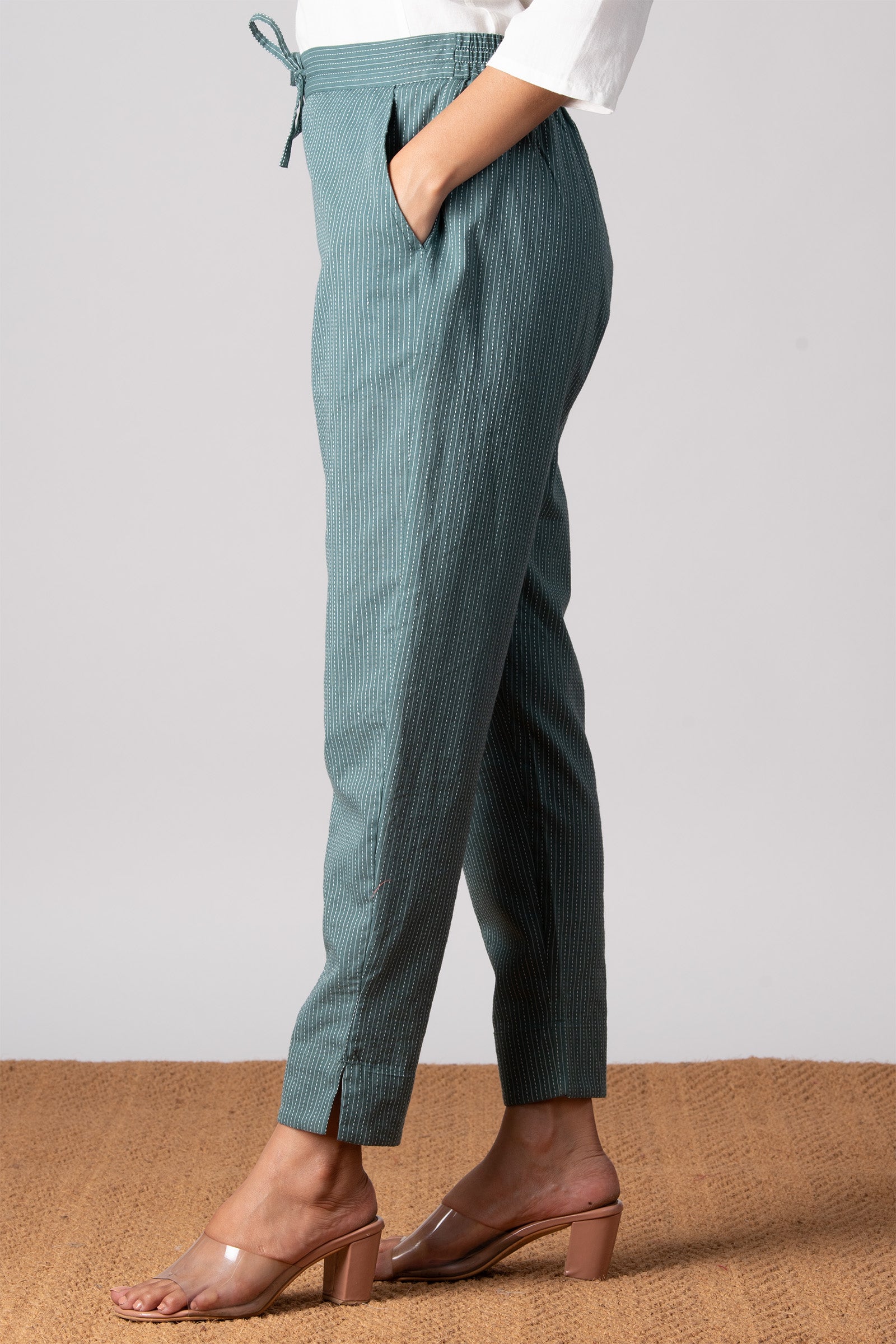 Kantha Green Narrow Pants