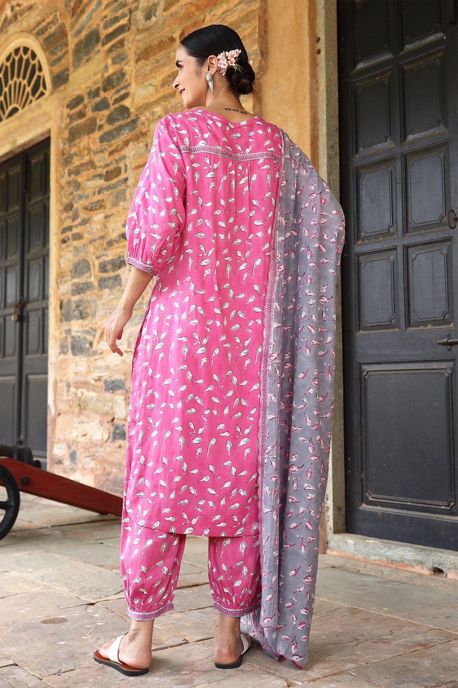 Blossom Pink Kurta - Dhãran