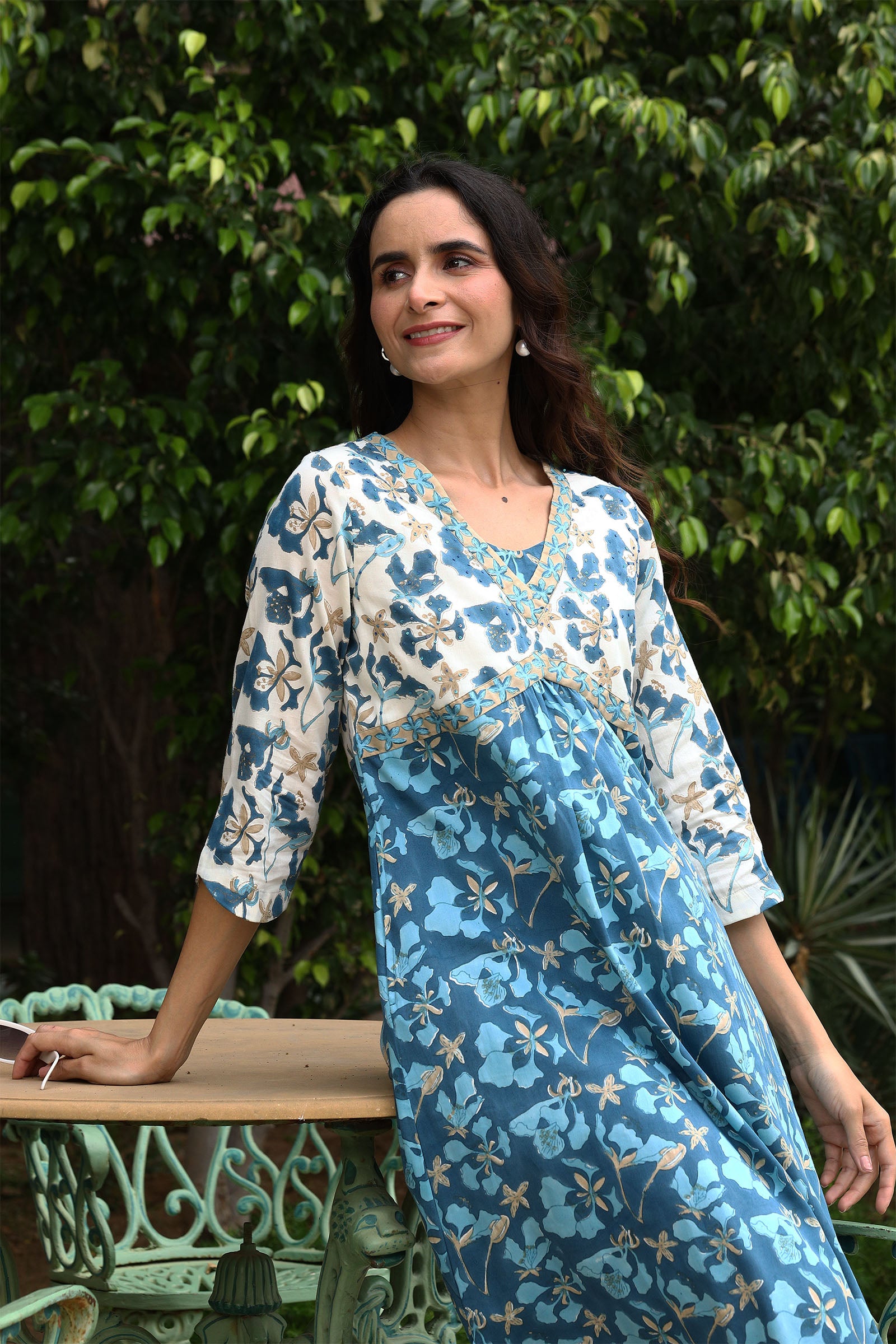 Gulberg Blue Dress - Dhãran