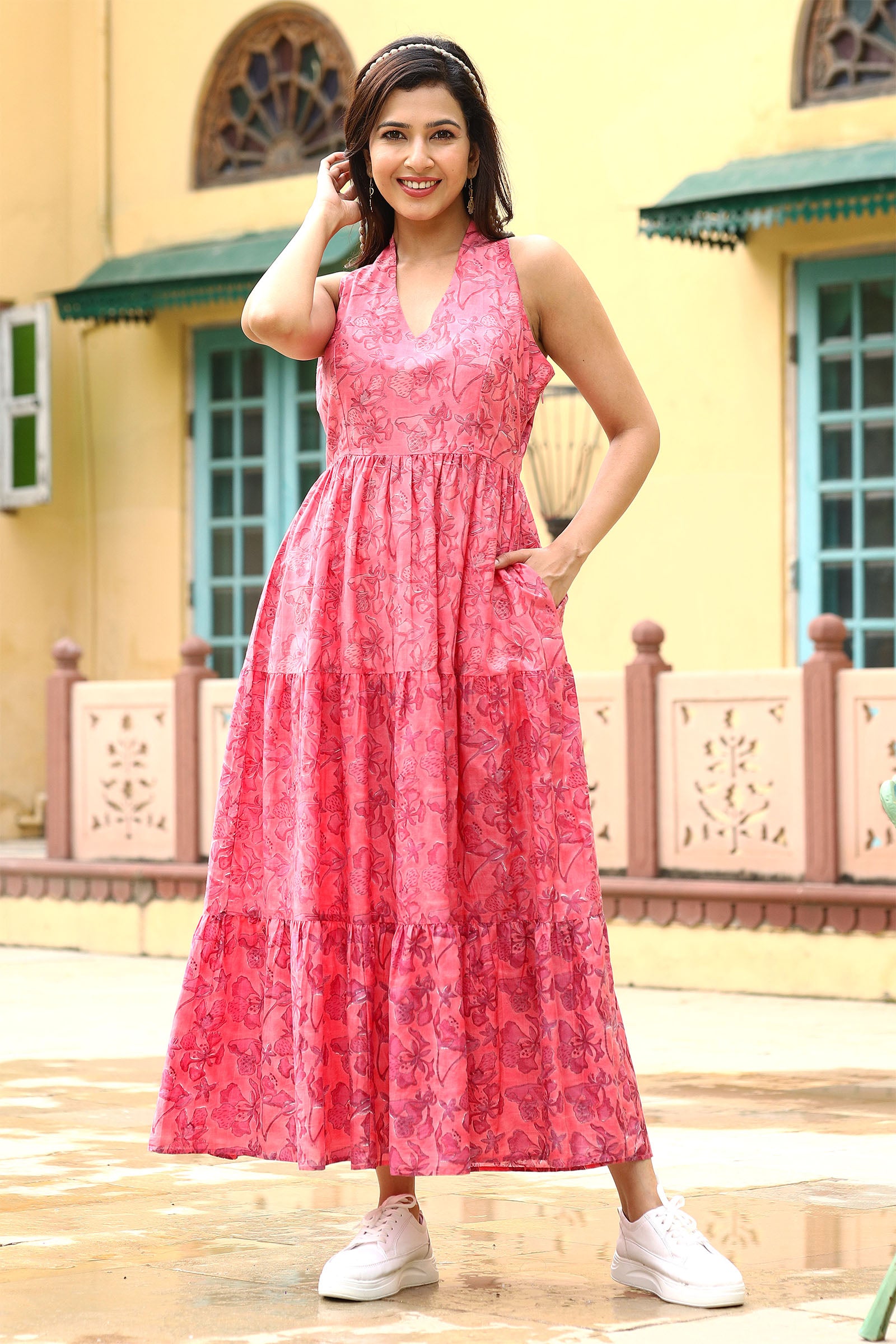 Gulmohar Fuchsia Dress