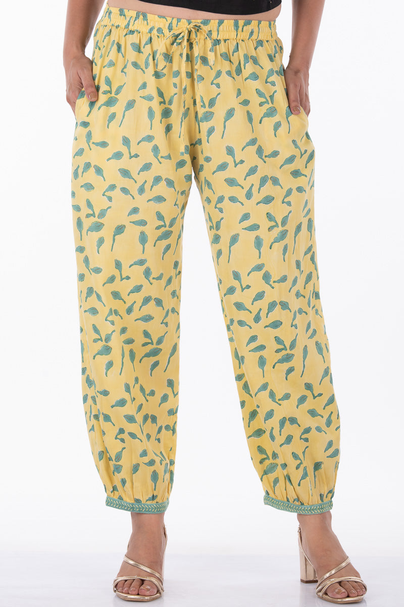 Yellow Blossom Dogri Pants - Dhãran