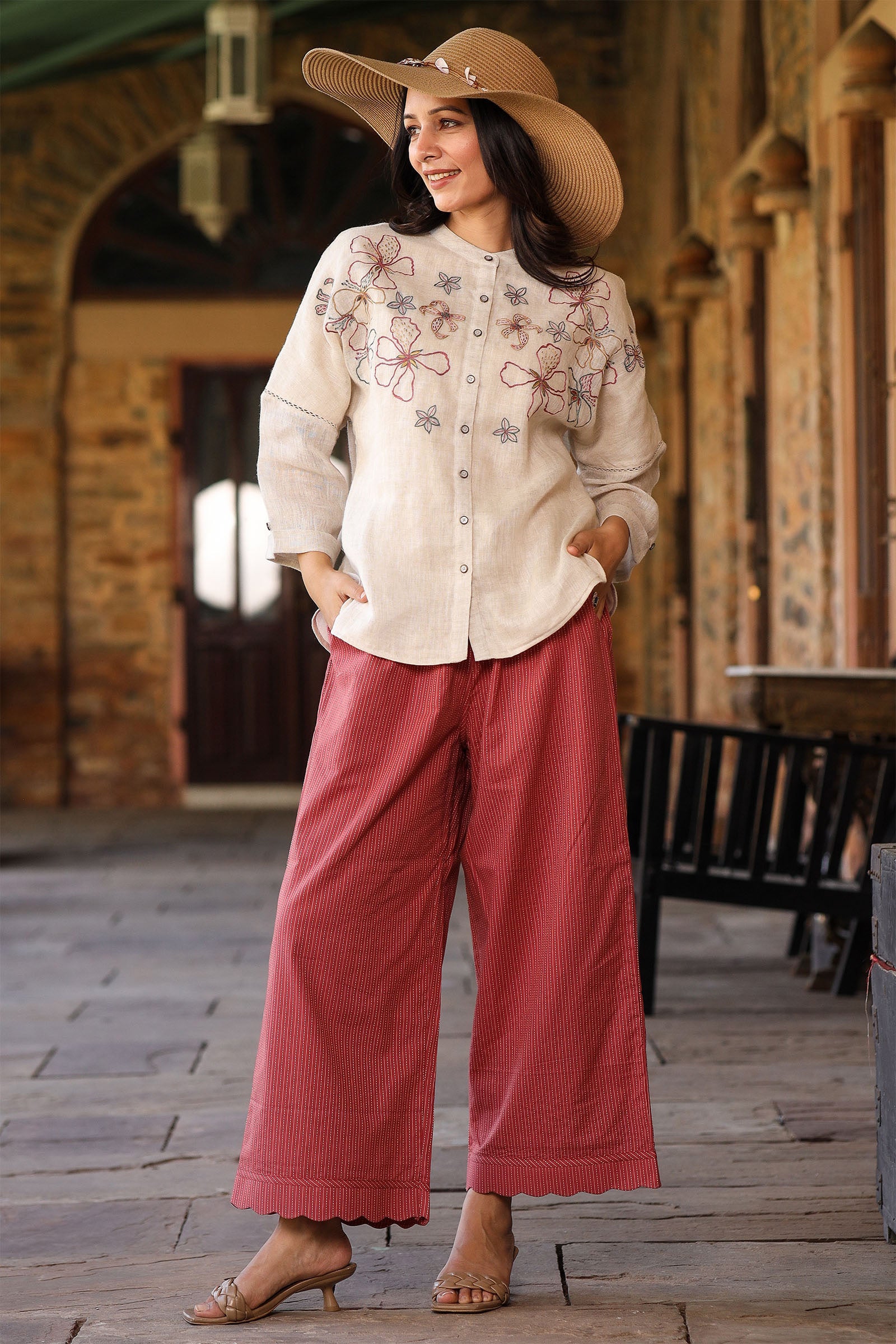 Scallop Coral Pants