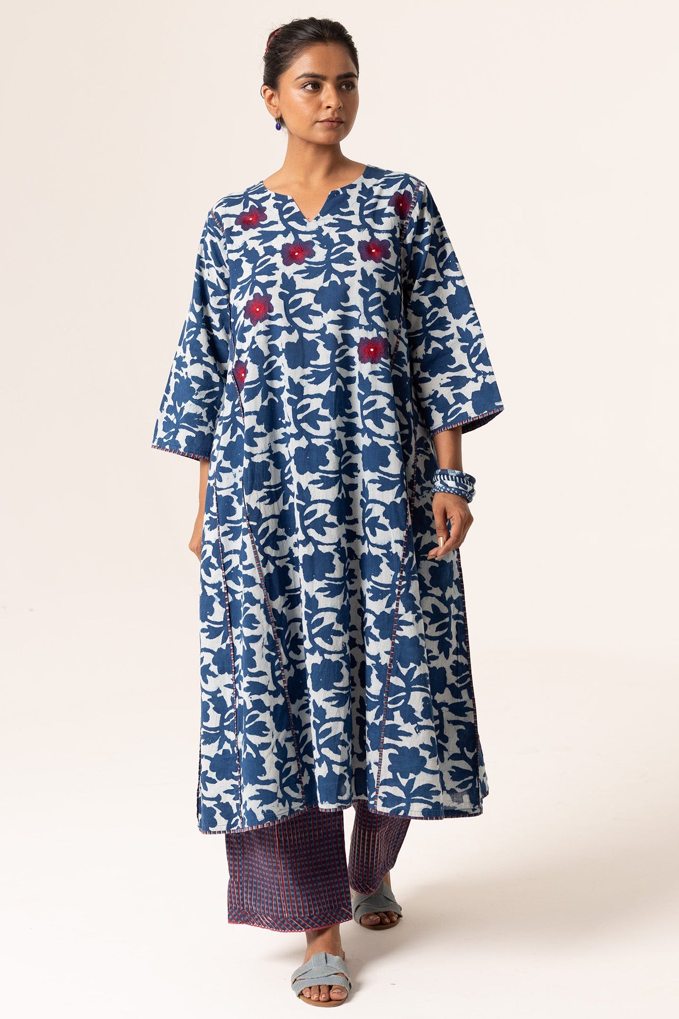Phool Kurta Hand-Block Floral Cotton