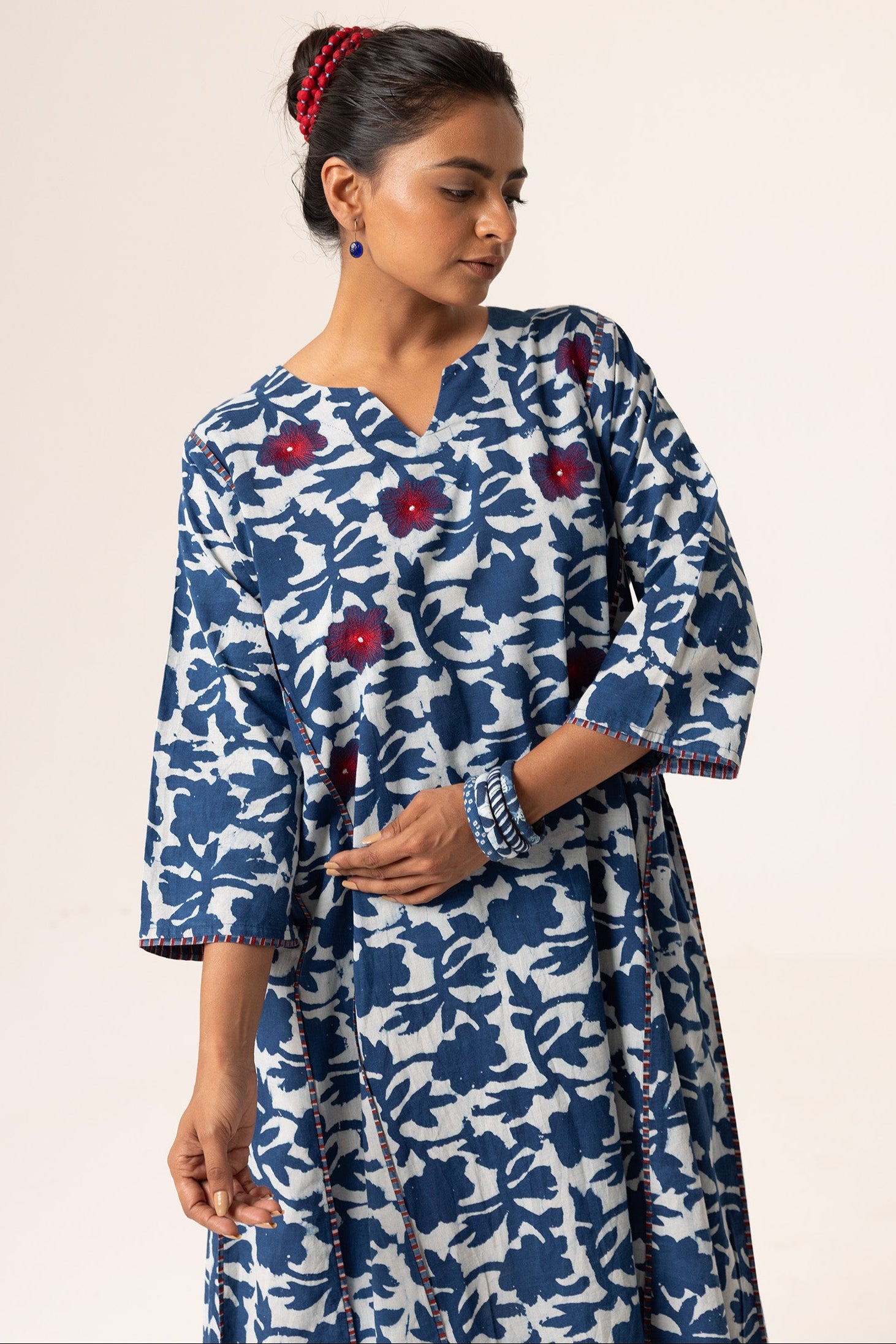 Phool Kurta Hand-Block Floral Cotton