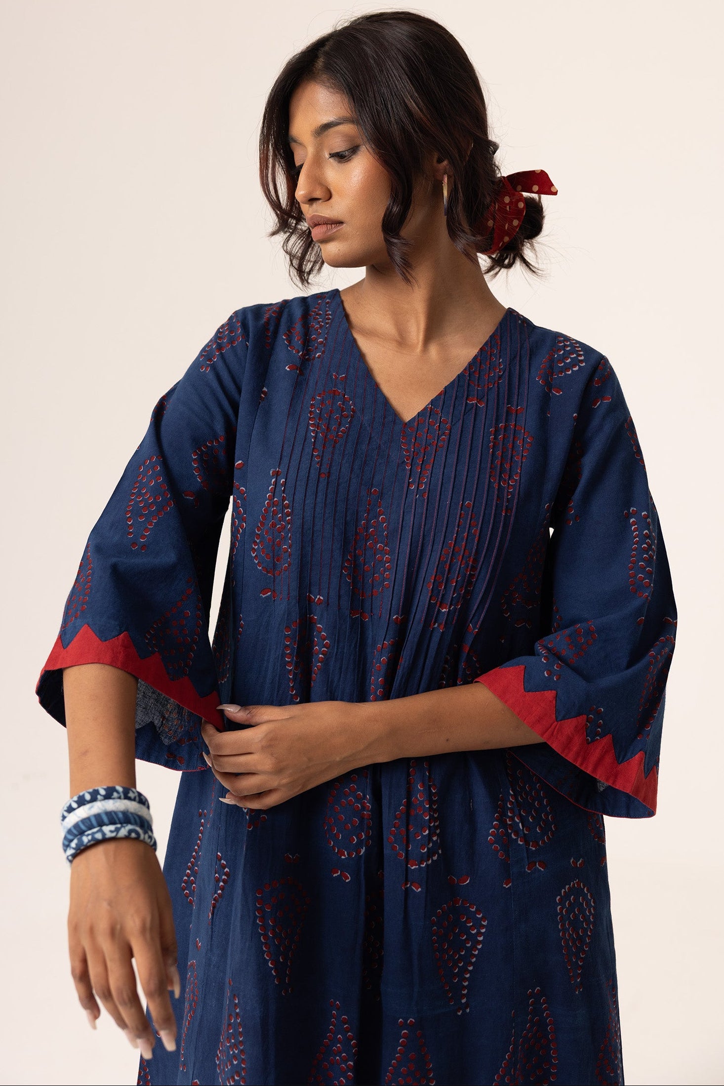 Indigo Dabu Ambi Kurta Dress