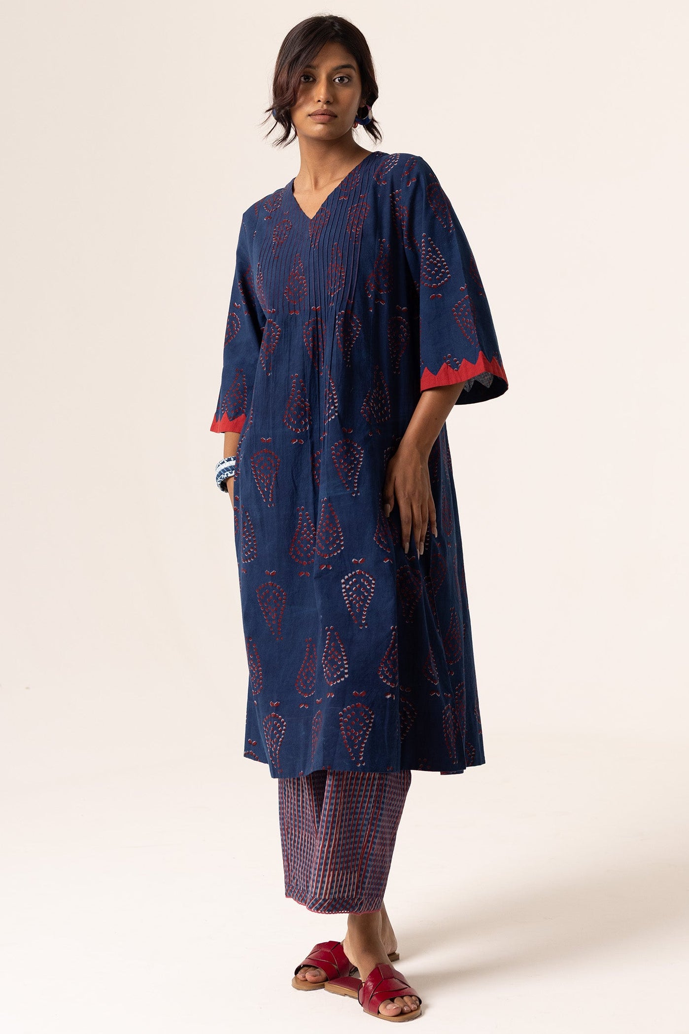 Indigo Dabu Ambi Kurta Dress