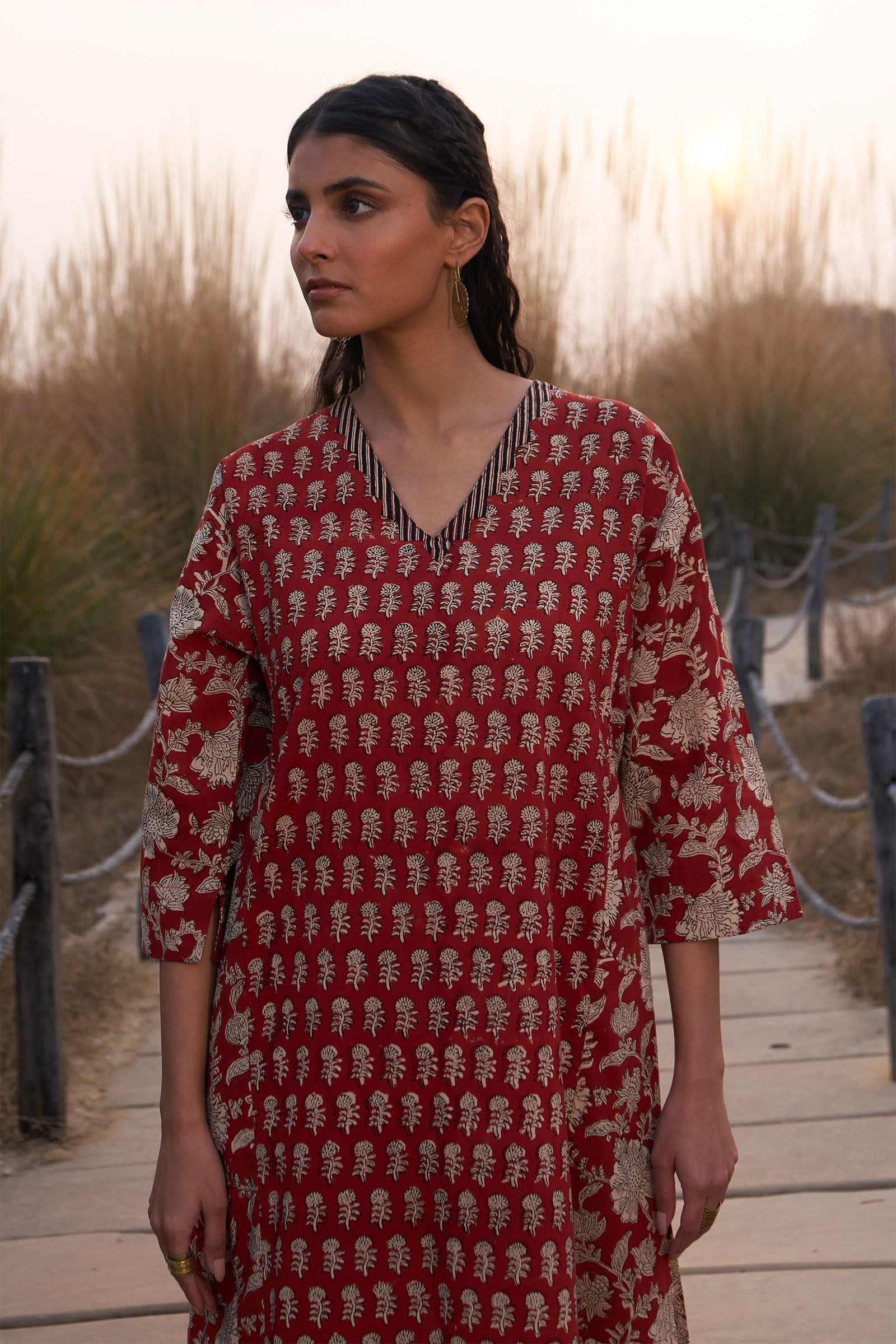 Kabi Co-ord Set- Red - Dhãran