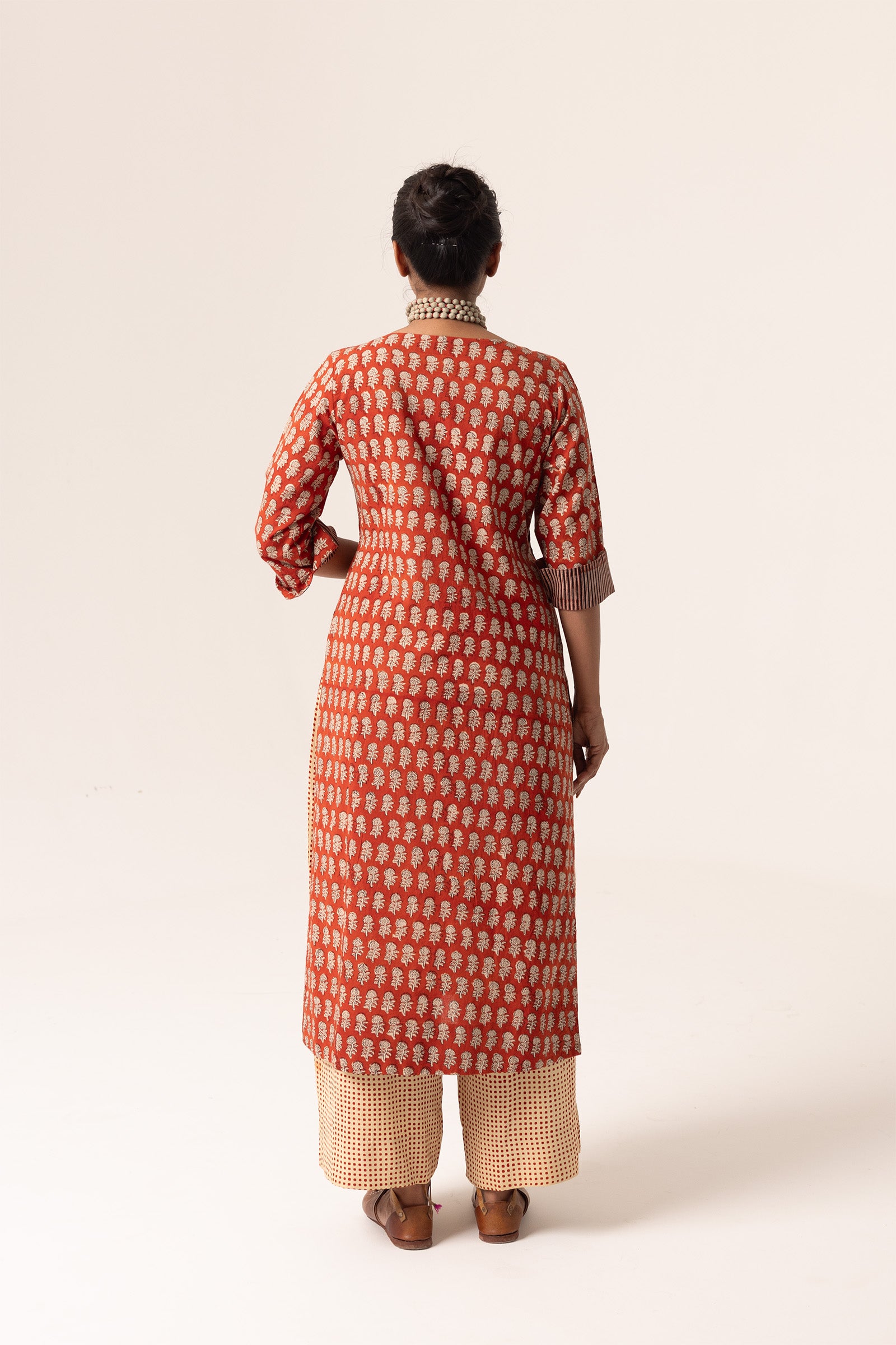Devi Pleated Red Kurta