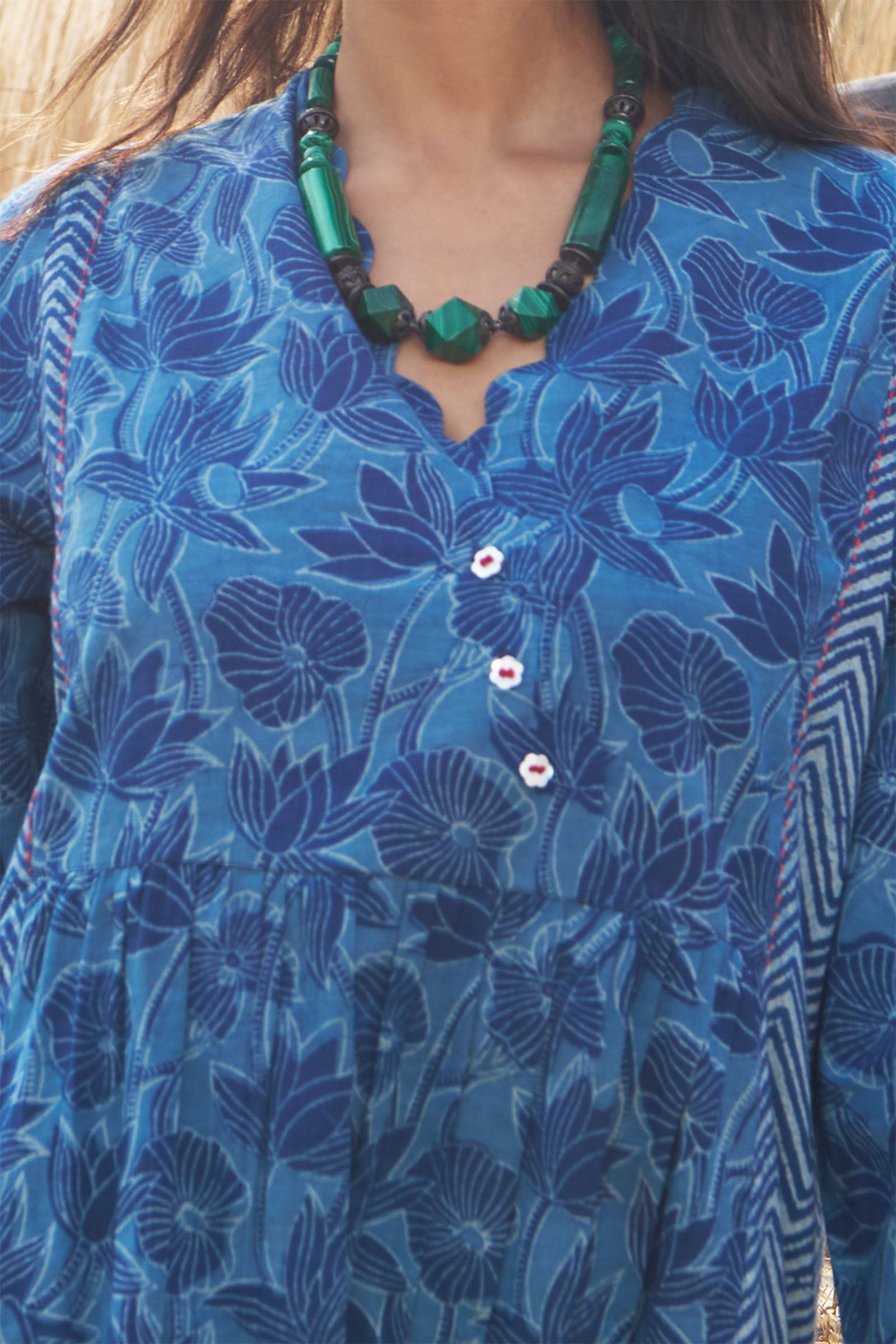 Indigo Scallop Kurta - Dhãran