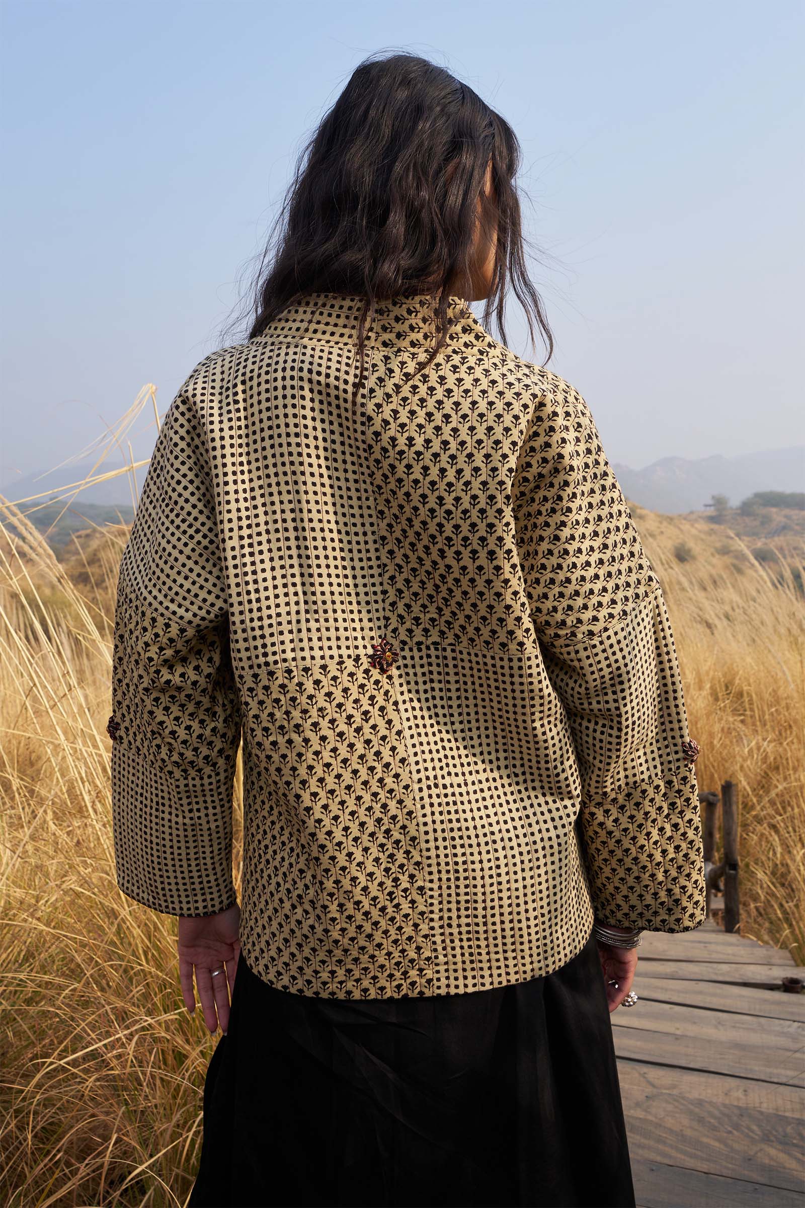 Mosaic Black Quilted Jacket