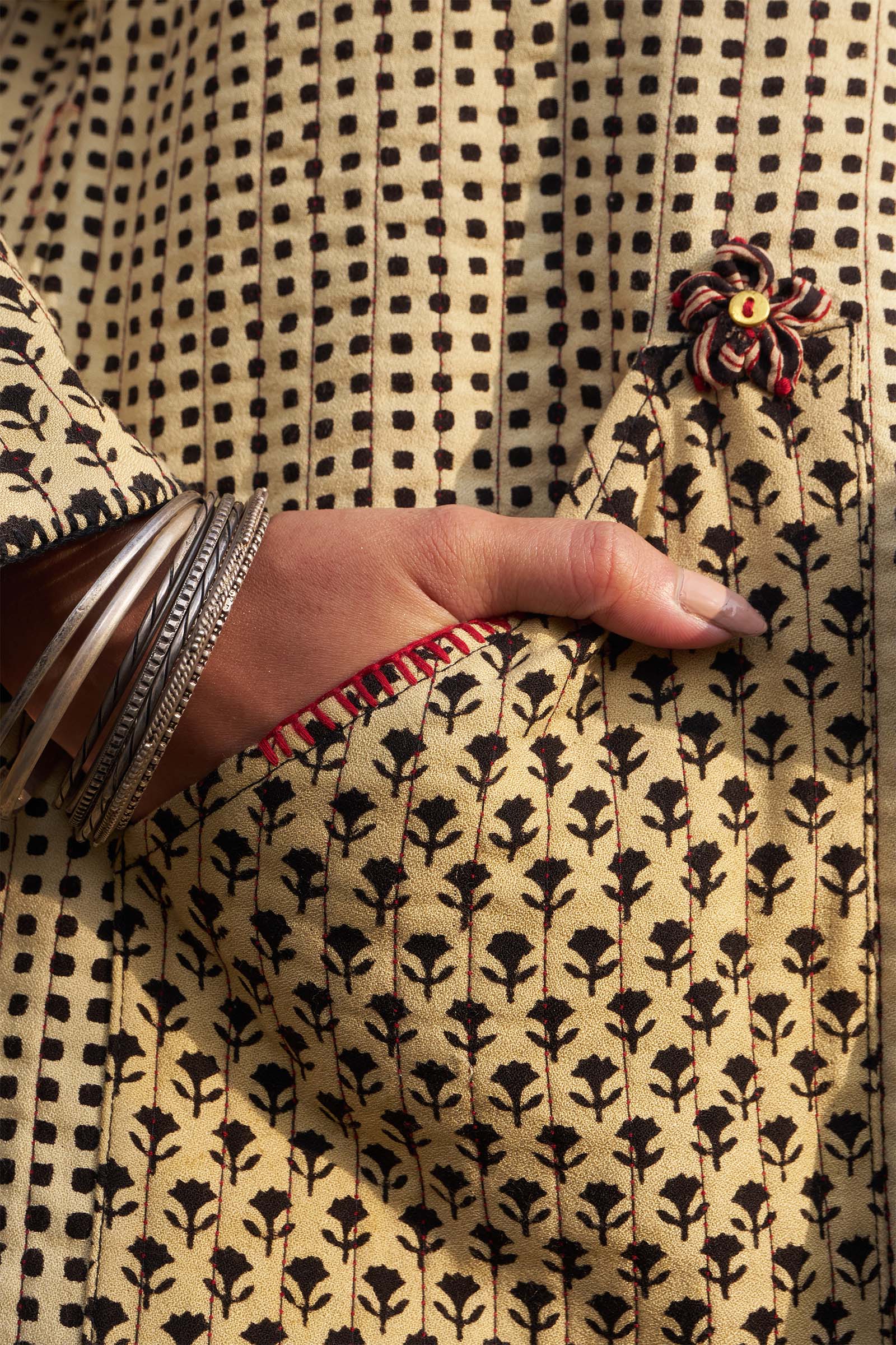 Mosaic Black Quilted Jacket