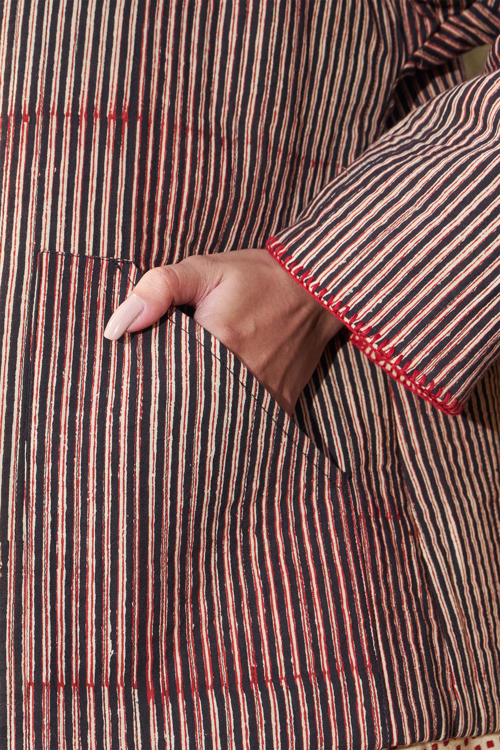 Mosaic Red Quilted Jacket - Dhãran