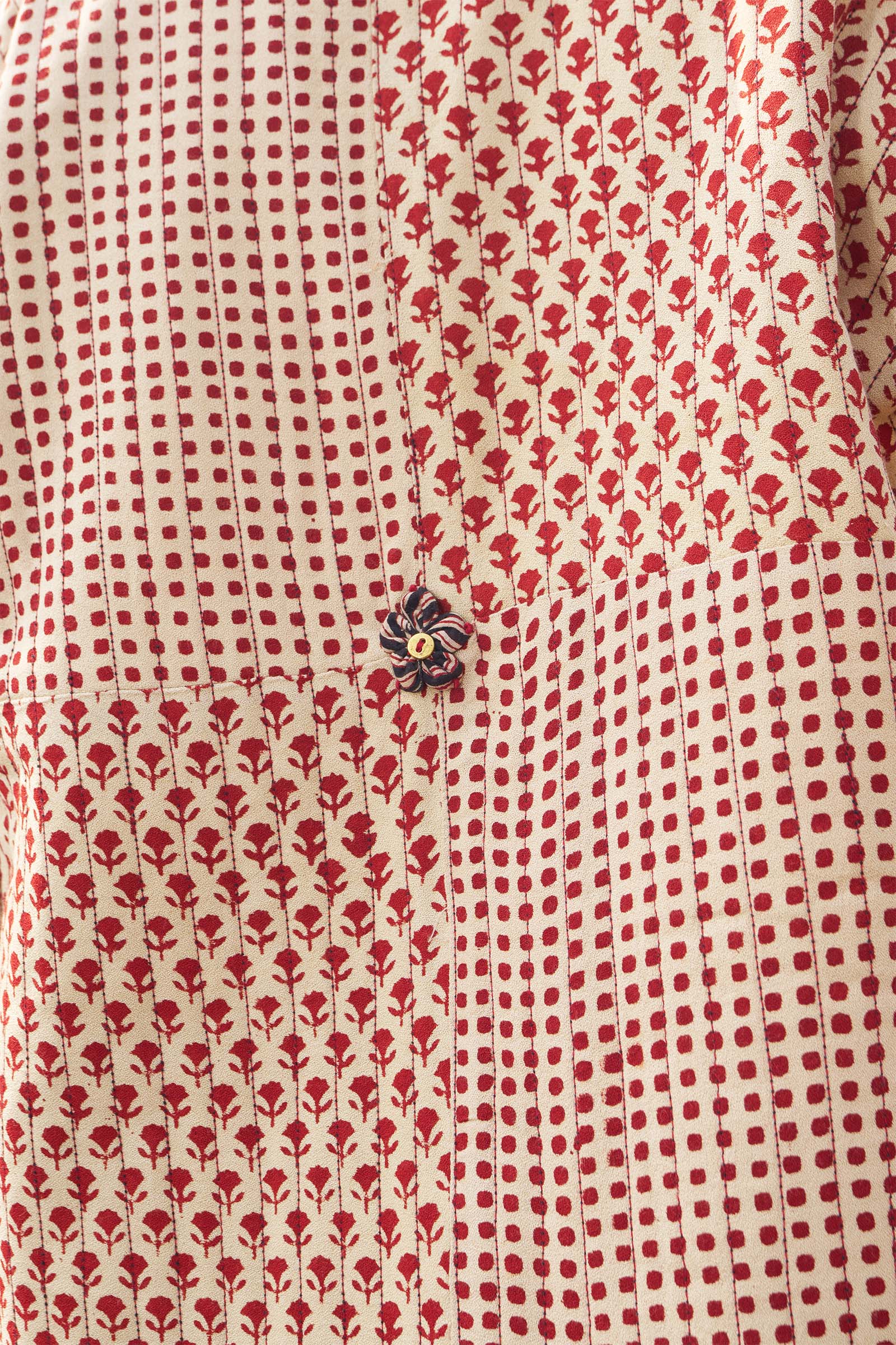 Mosaic Red Quilted Jacket - Dhãran