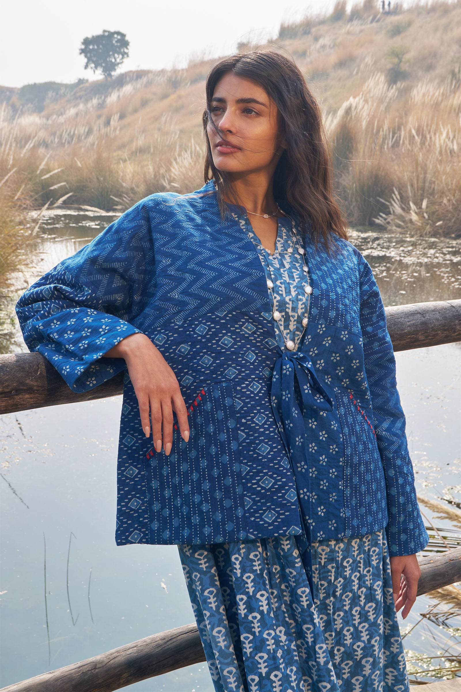 Mosaic Indigo Quilted Jacket