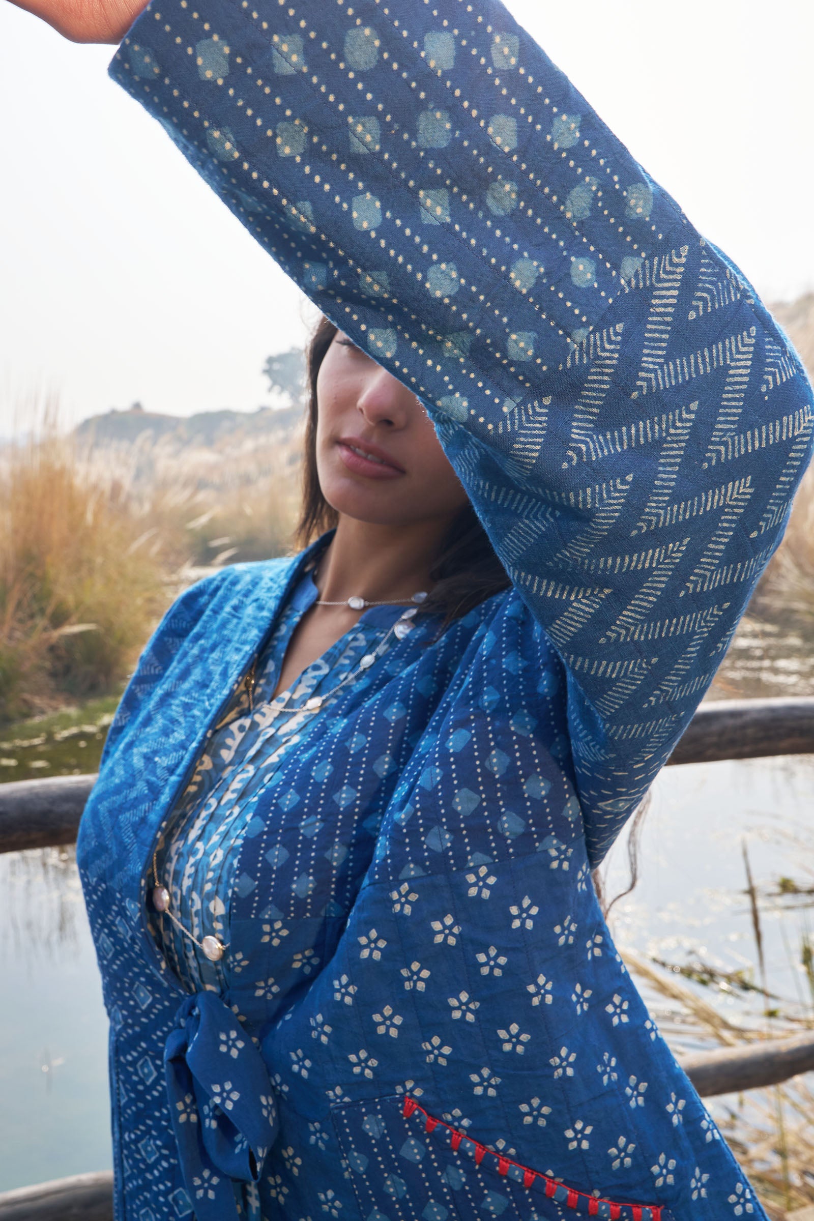 Mosaic Indigo Quilted Jacket