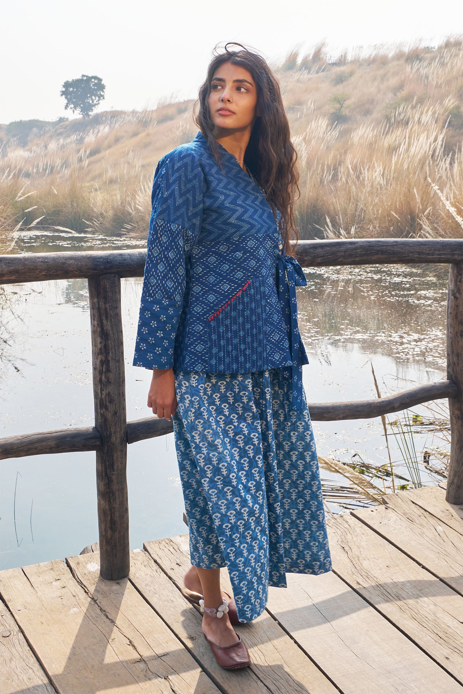 Mosaic Indigo Quilted Jacket