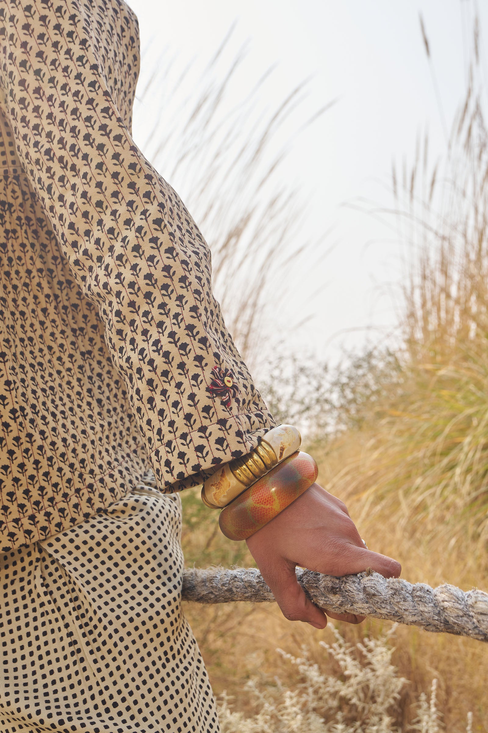 Rabari Black Quilted Jacket - Dhãran