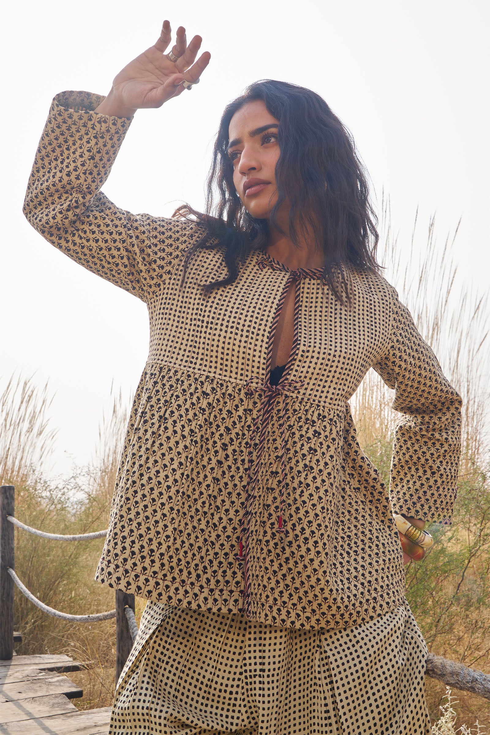 Rabari Black Quilted Jacket - Dhãran