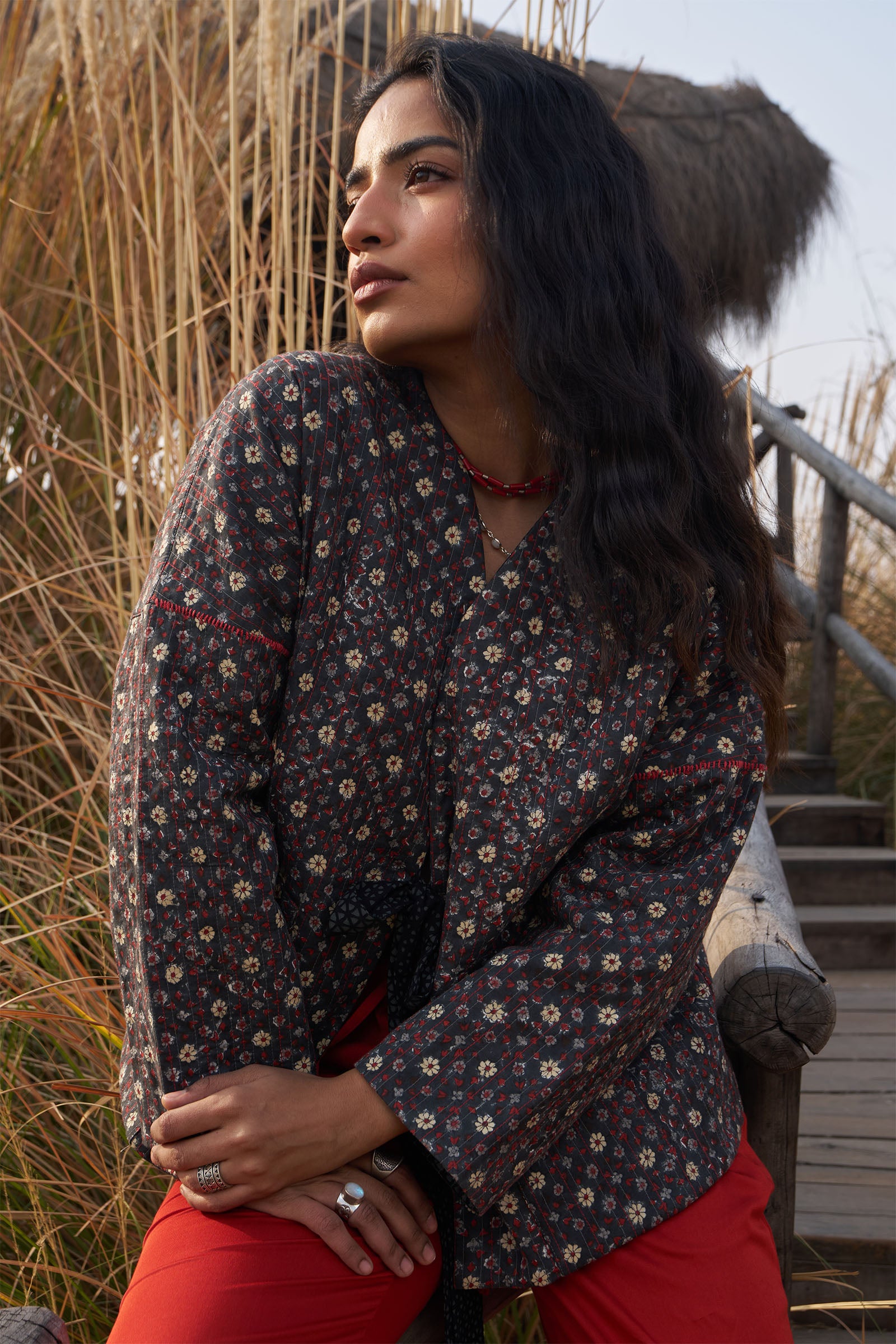 Mosaic Floral Quilted Jacket