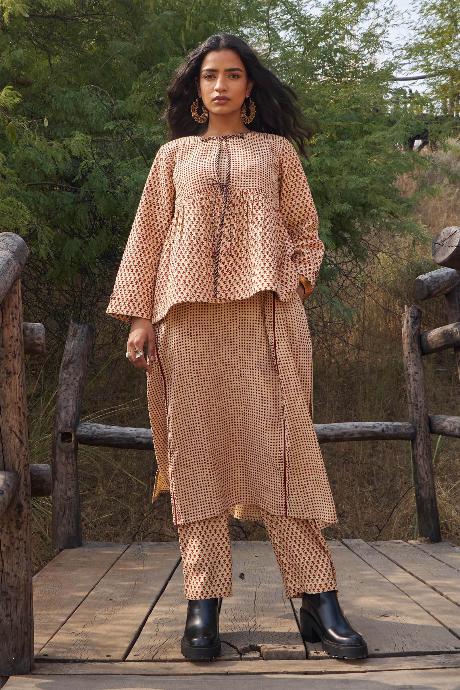 Rabari Red Quilted Jacket