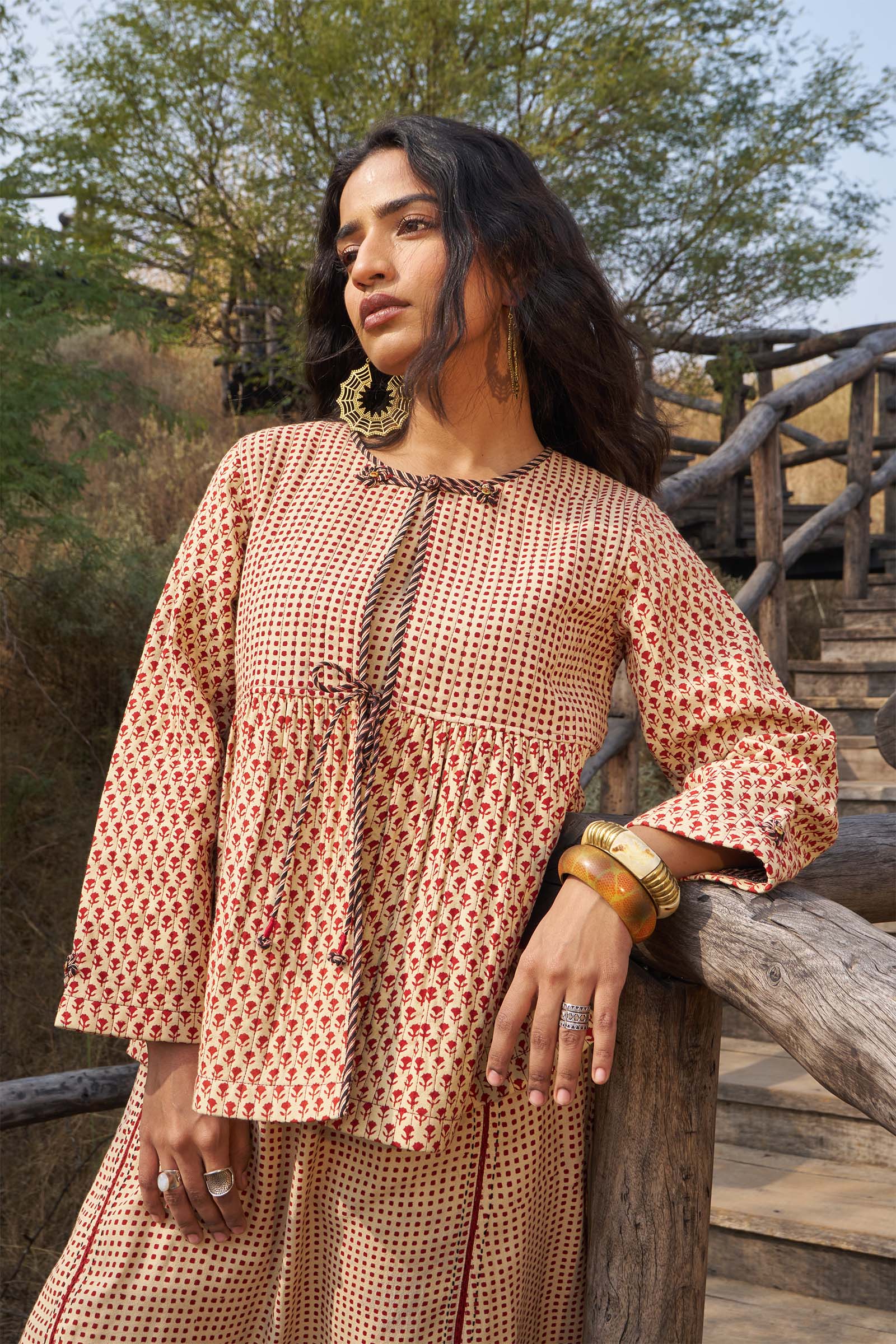 Rabari Red Quilted Jacket