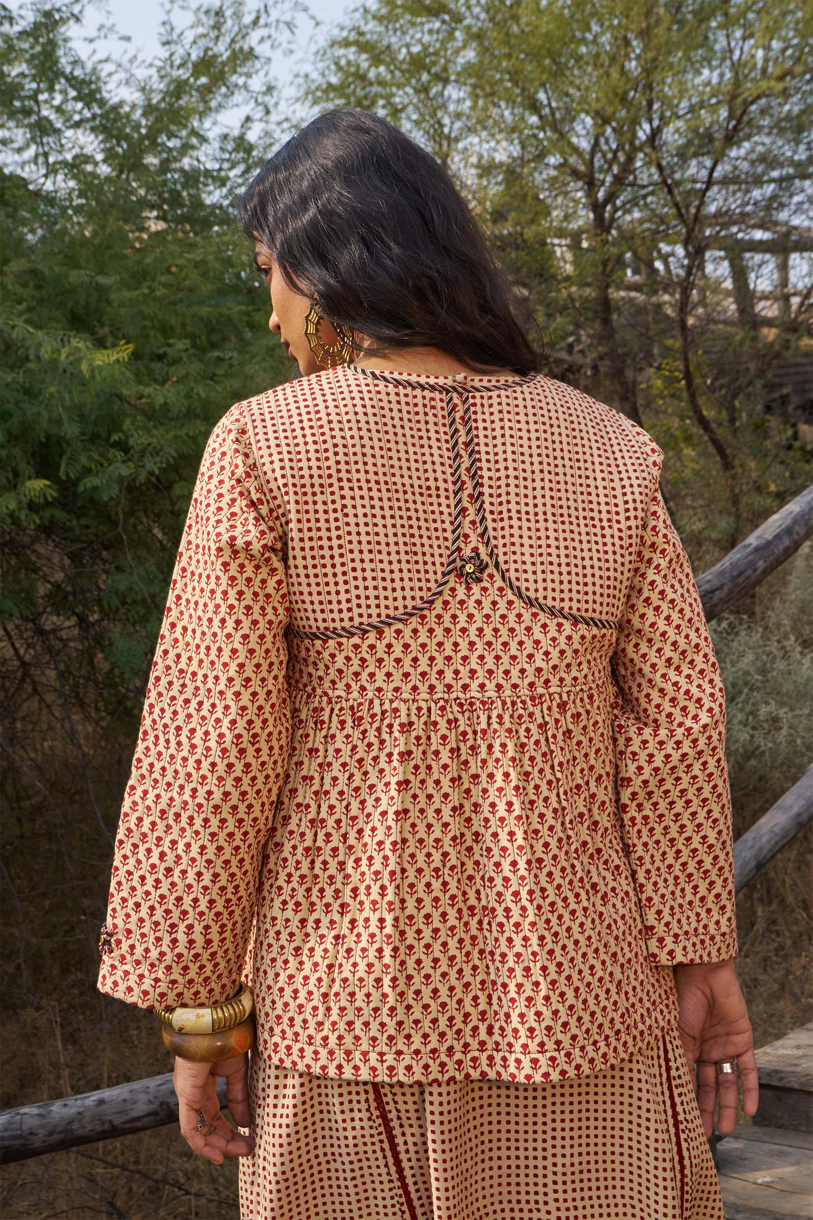 Rabari Red Quilted Jacket - Dhãran