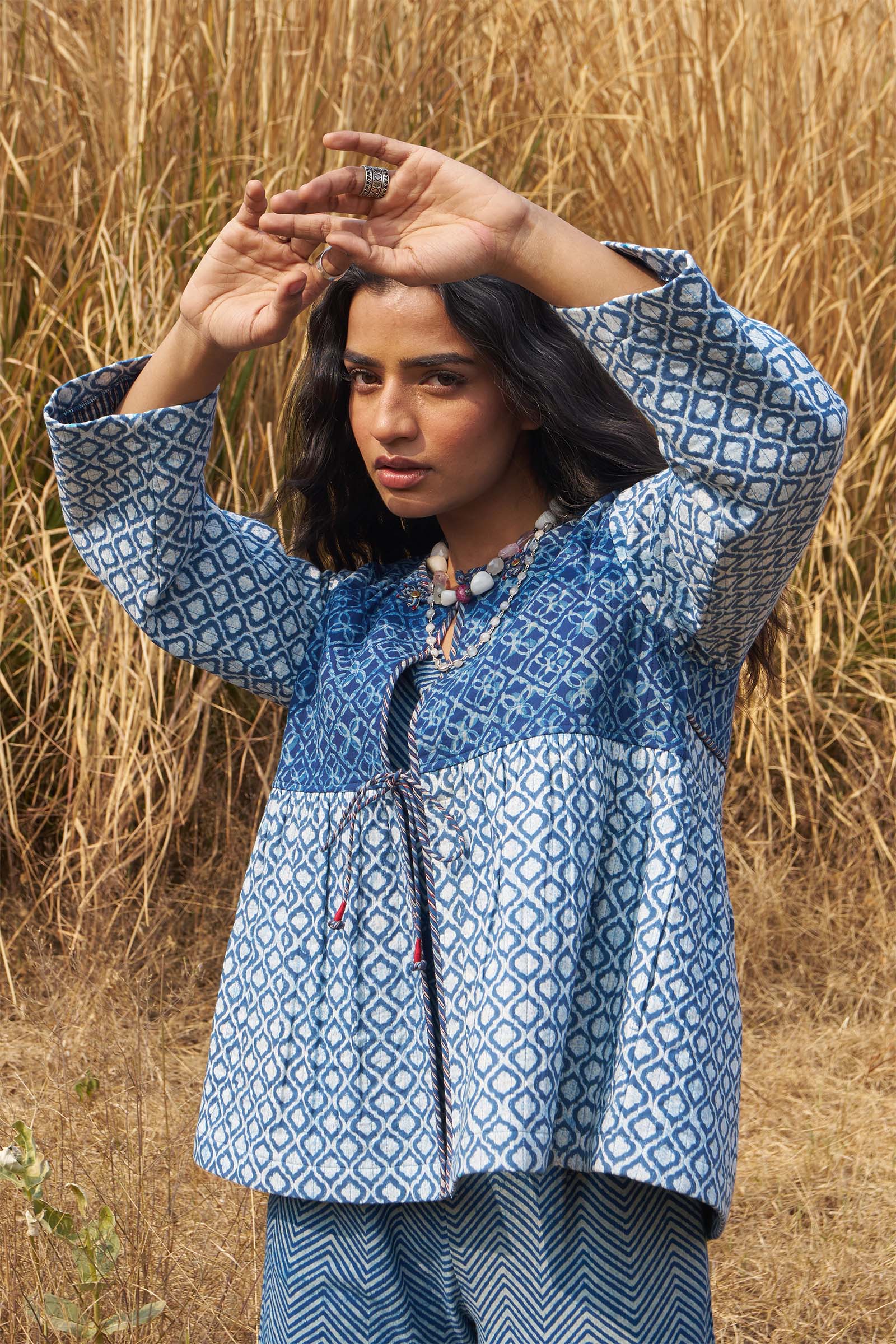 Rabari Indigo Quilted Jacket - Dhãran