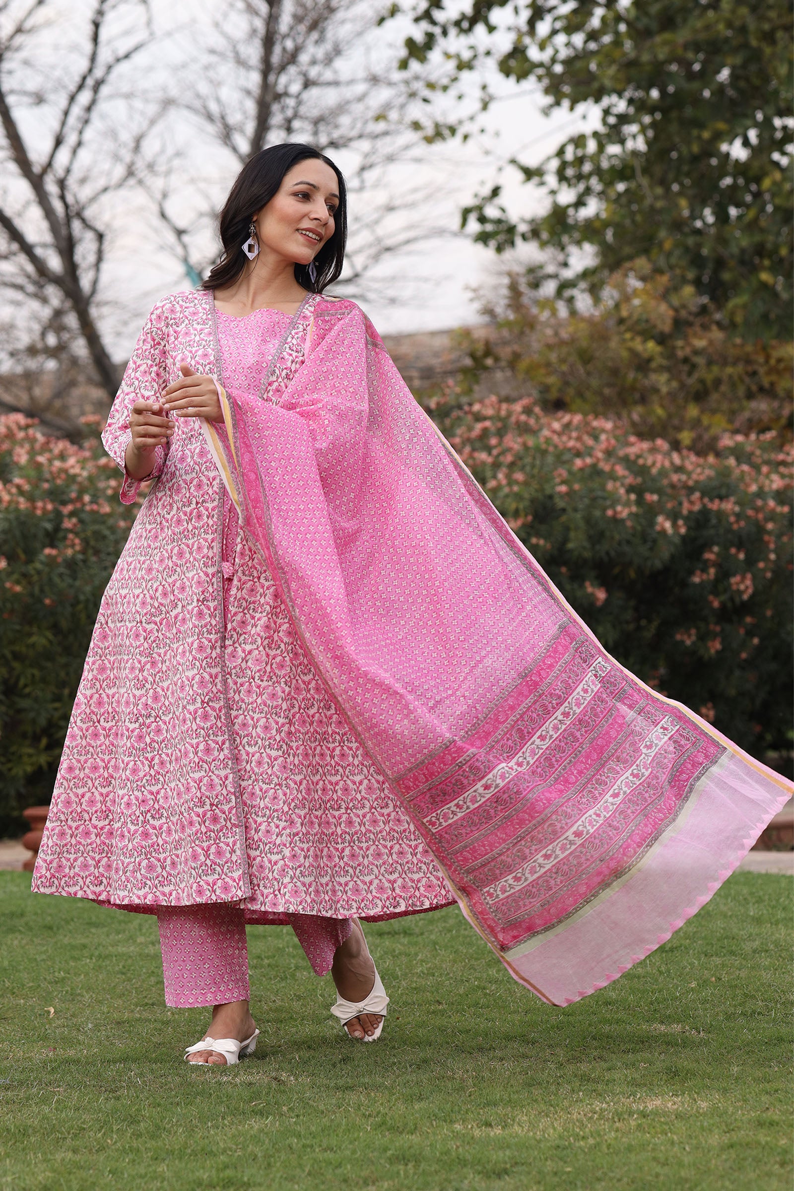 Chanderi Pink Dupatta