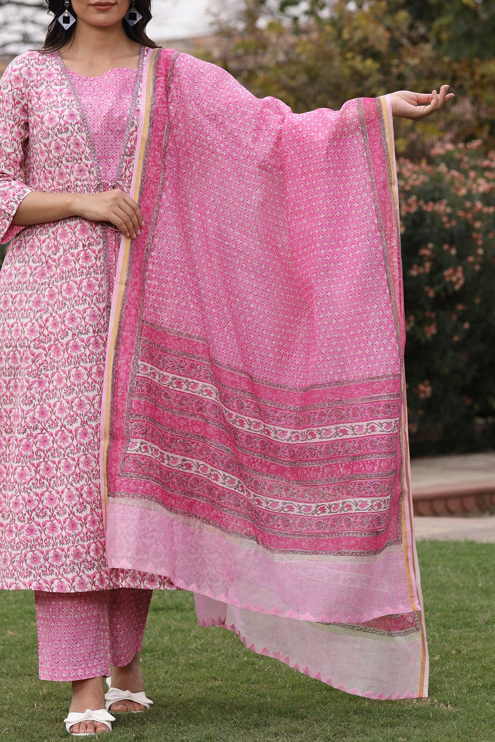 Chanderi Pink Dupatta