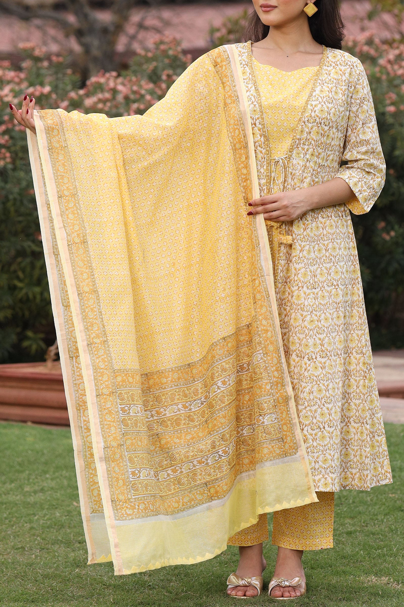 Chanderi Yellow Dupatta